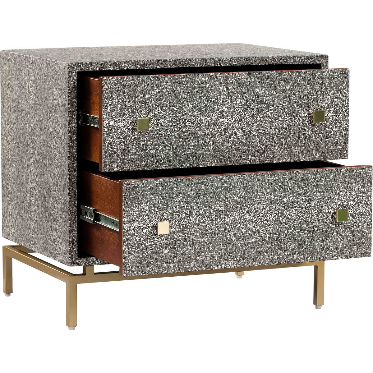 Pedro Shagreen Nightstand Gray