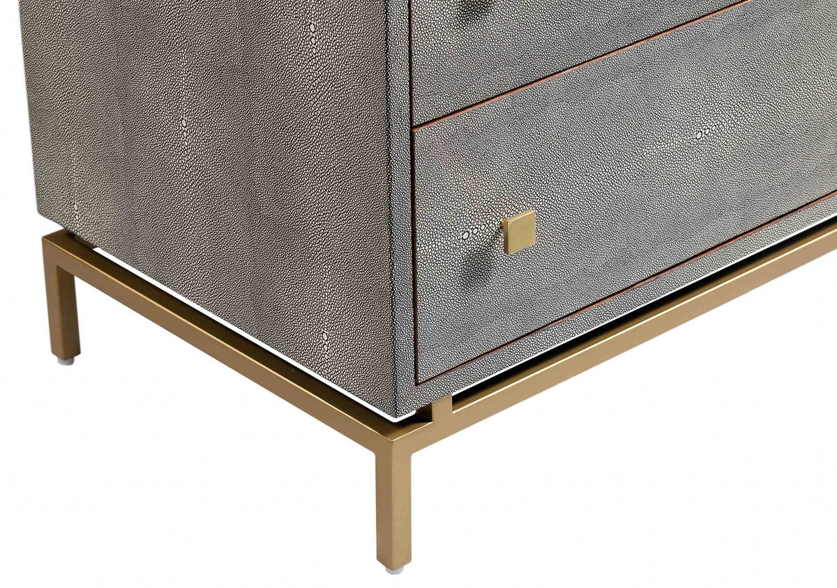 Pedro Shagreen Nightstand Gray