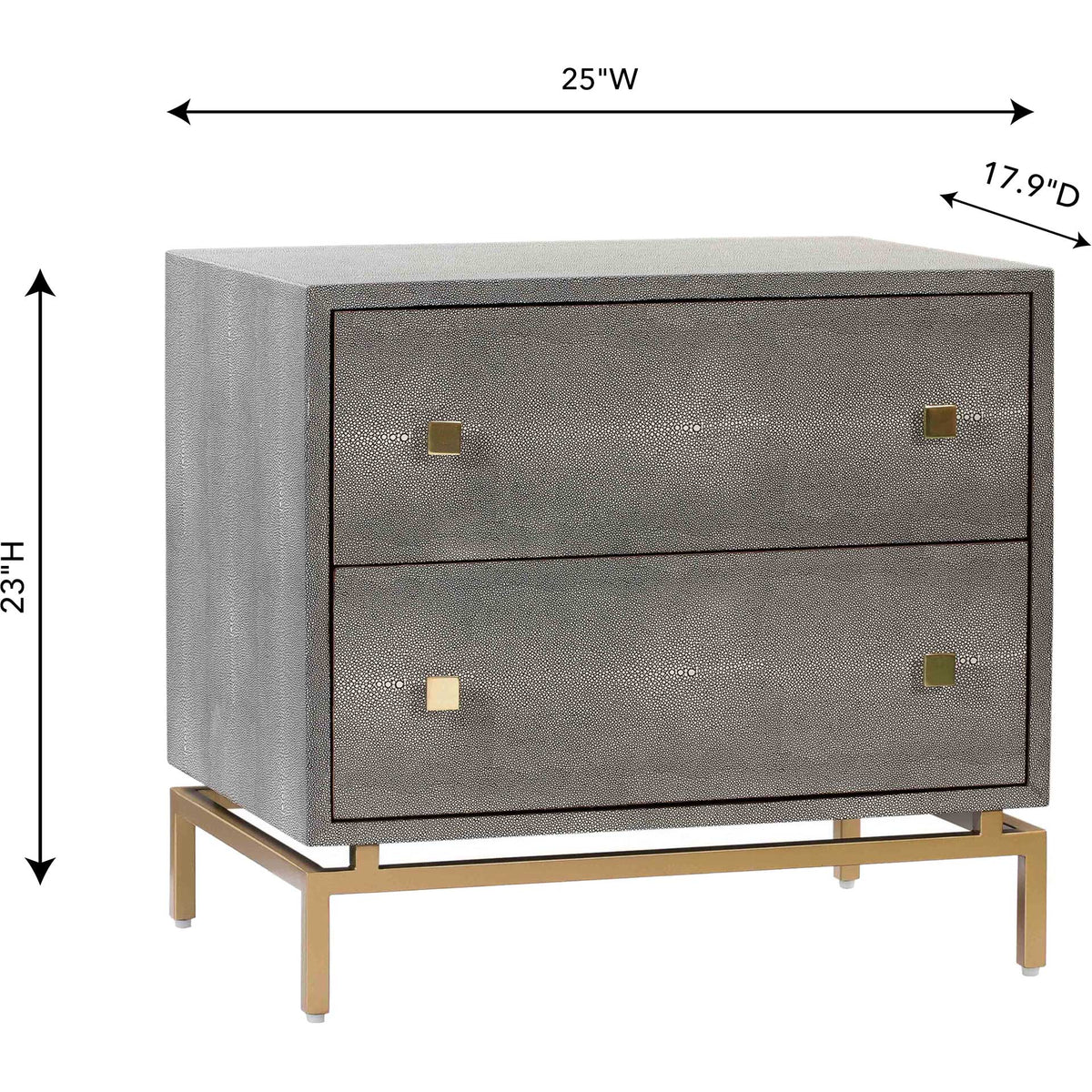 Pedro Shagreen Nightstand Gray