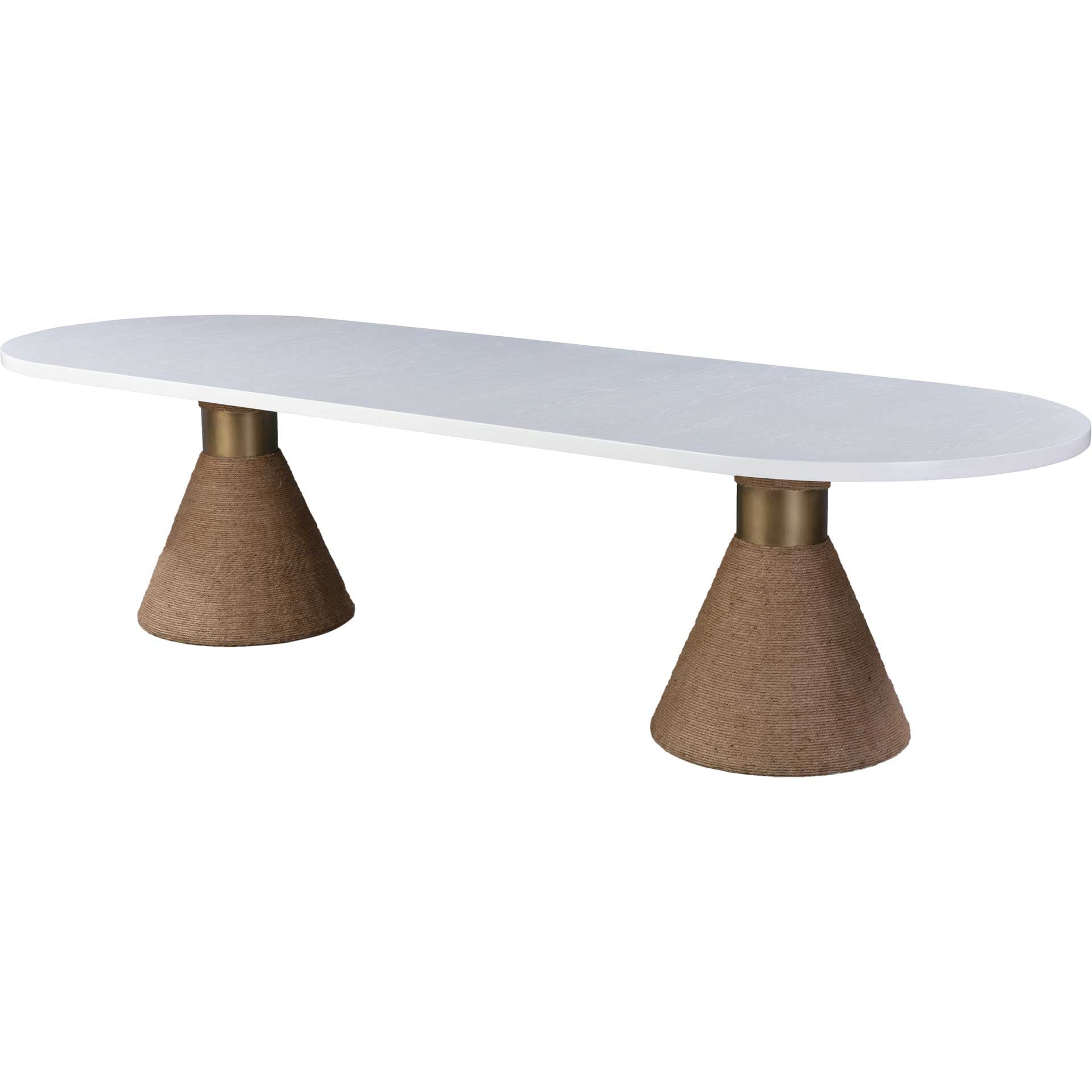 Riley Rope Oval Table White/Natural