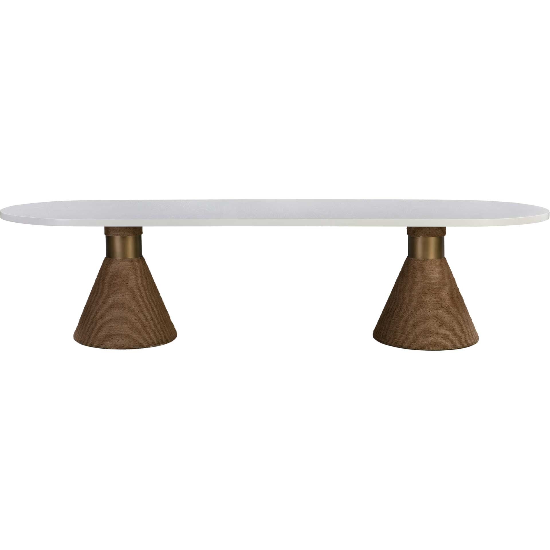 Riley Rope Oval Table White/Natural