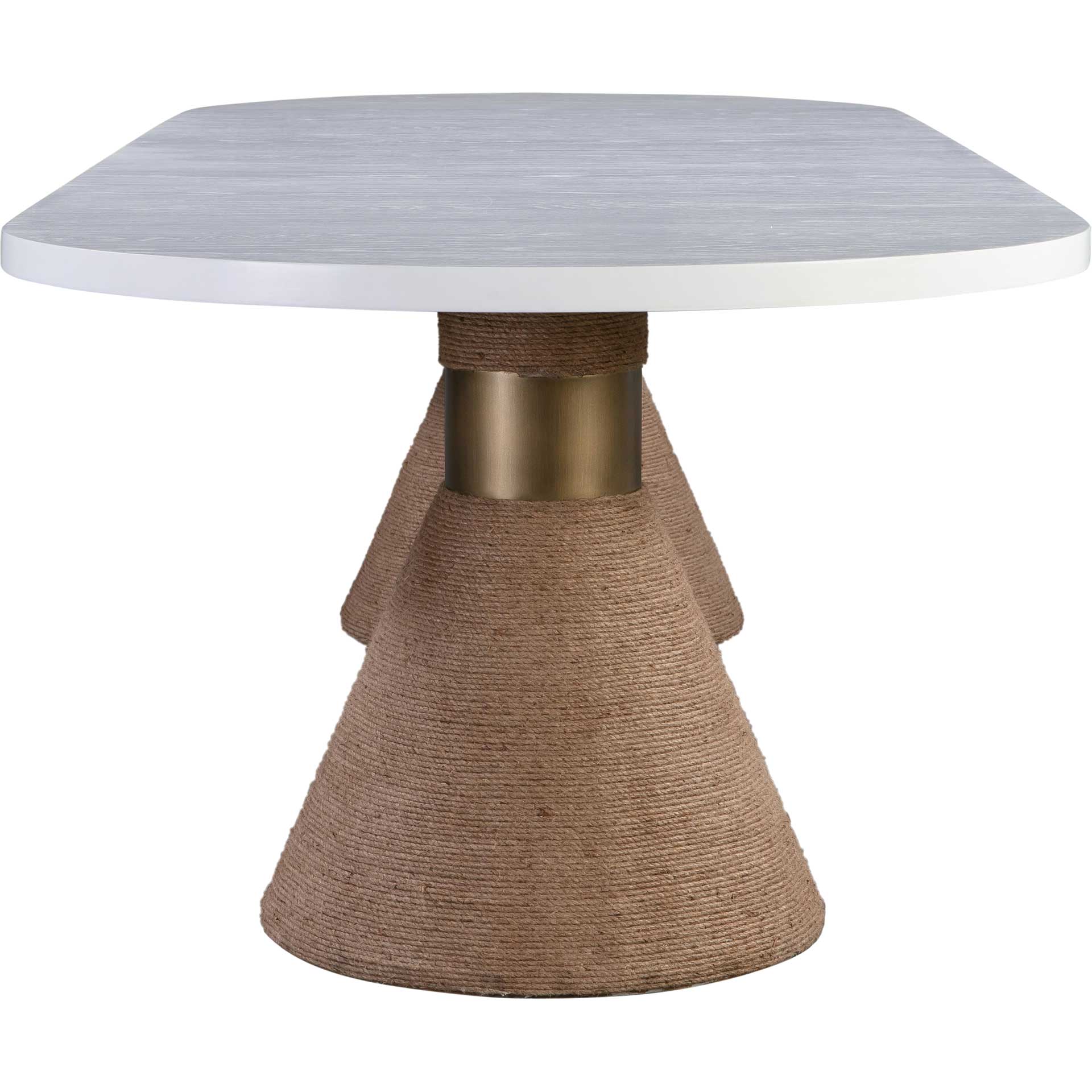 Riley Rope Oval Table White/Natural