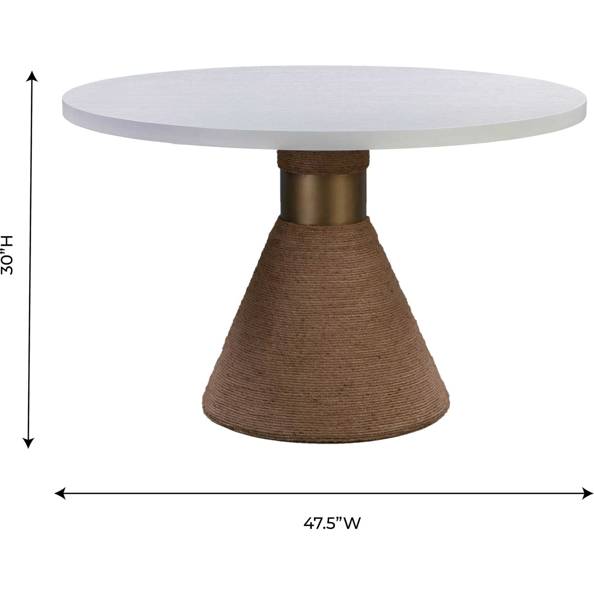A 47.5-inch round tabletop and 30-inch height offer an inviting spot for everyday dining