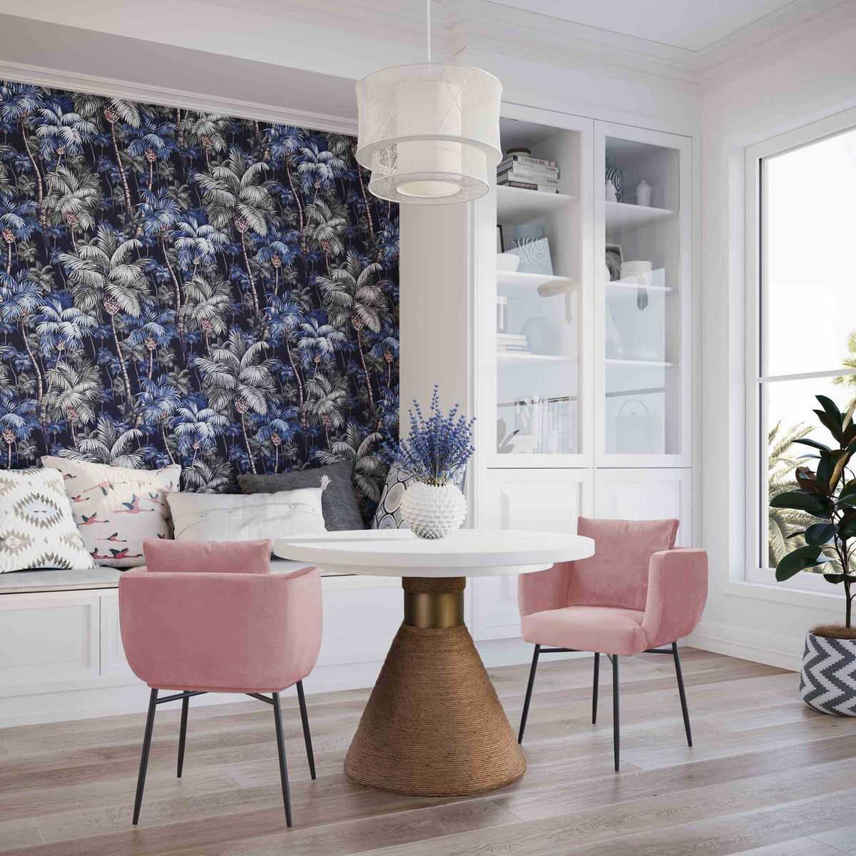 Riley Natural Rope Round Table White