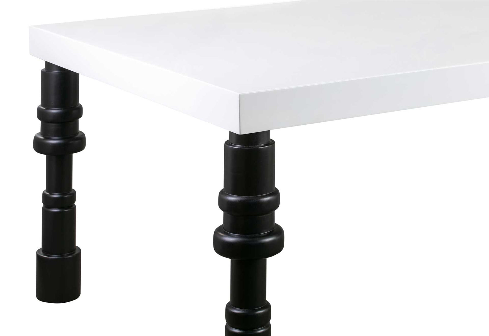 Spool Gloss Lacquer Dining Table White