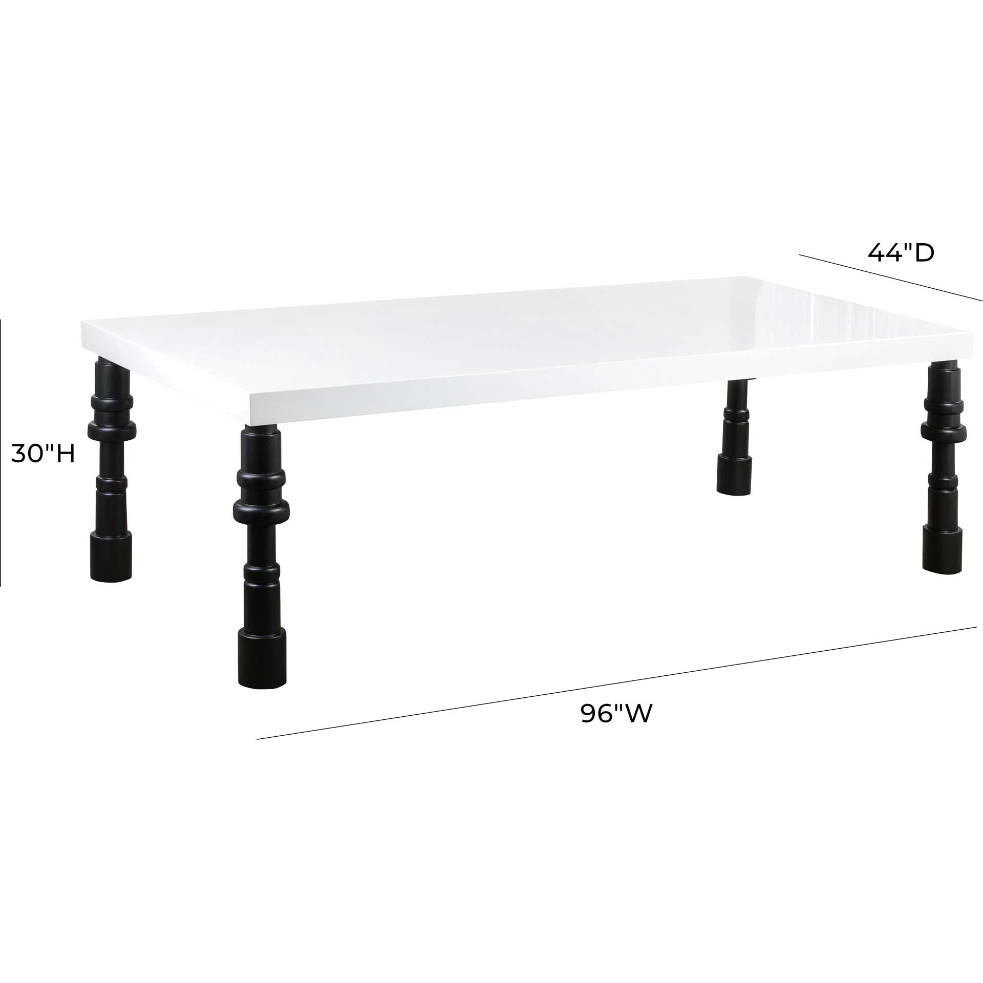 Spool Gloss Lacquer Dining Table White