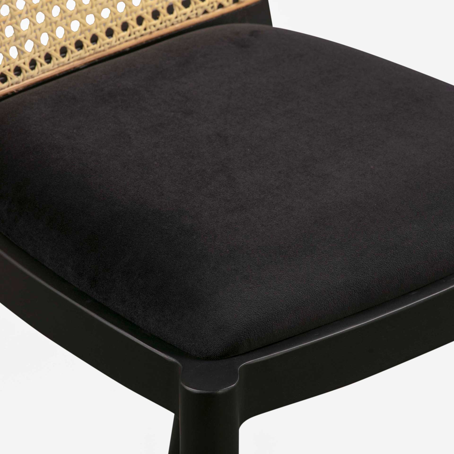 Kory Cane Dining Chair Black