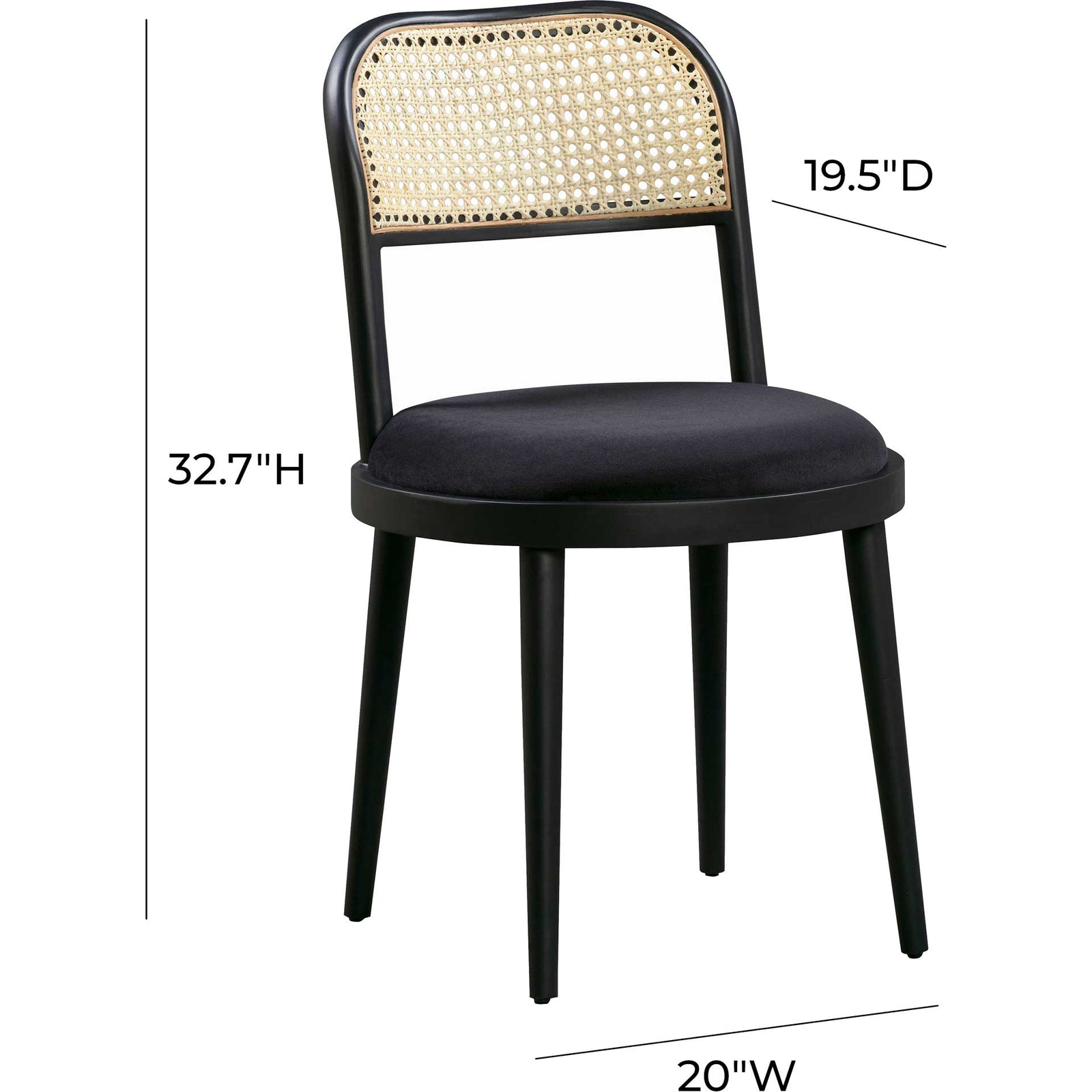 Brandon Cane Dining Chair Black