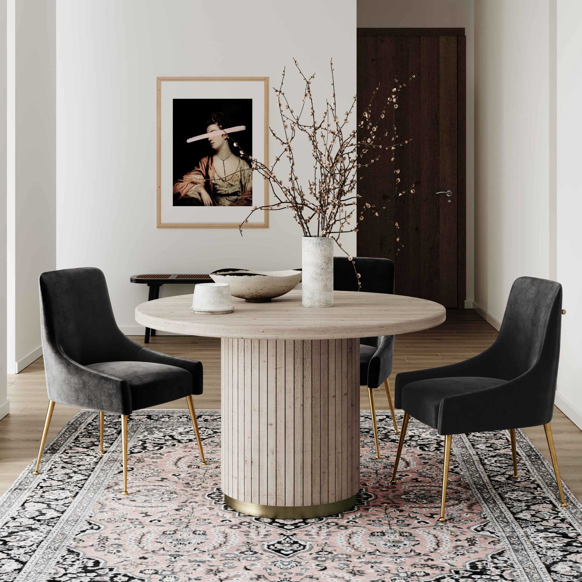 Chance Ash Wood Round Dining Table Natural