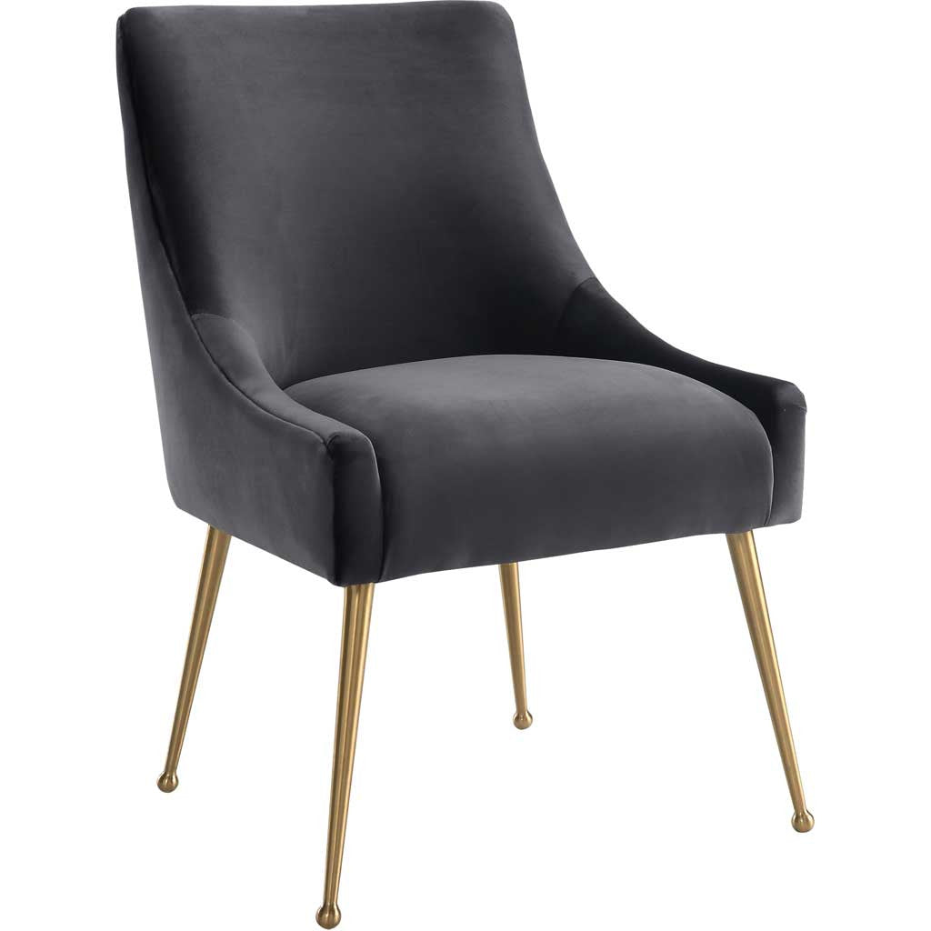 Bordeaux Velvet Side Chair Gray