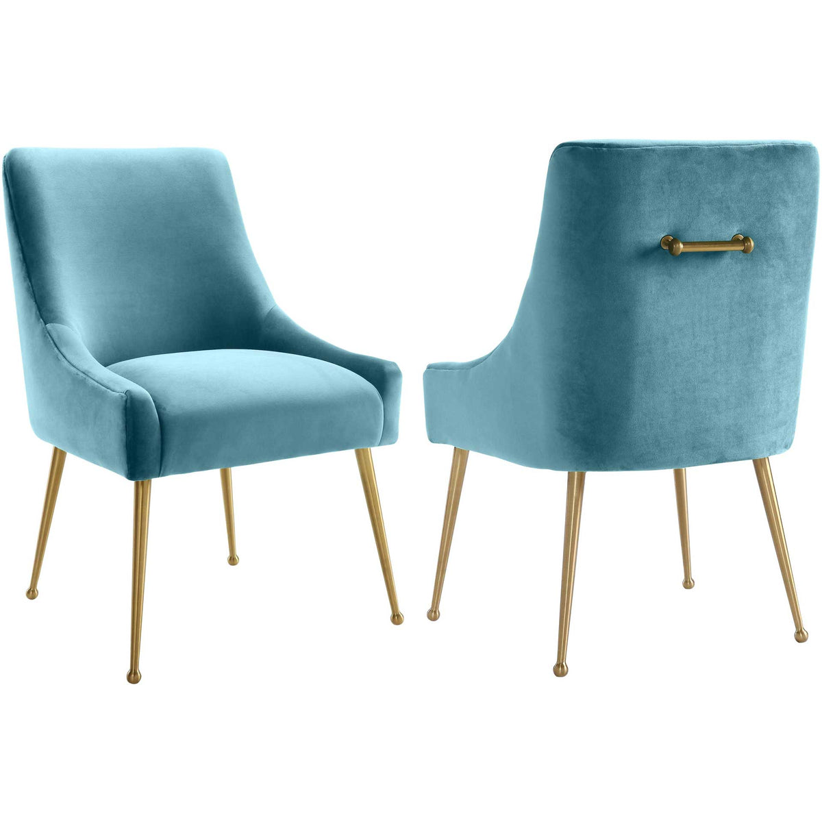 Bordeaux Velvet Side Chair Sea Blue
