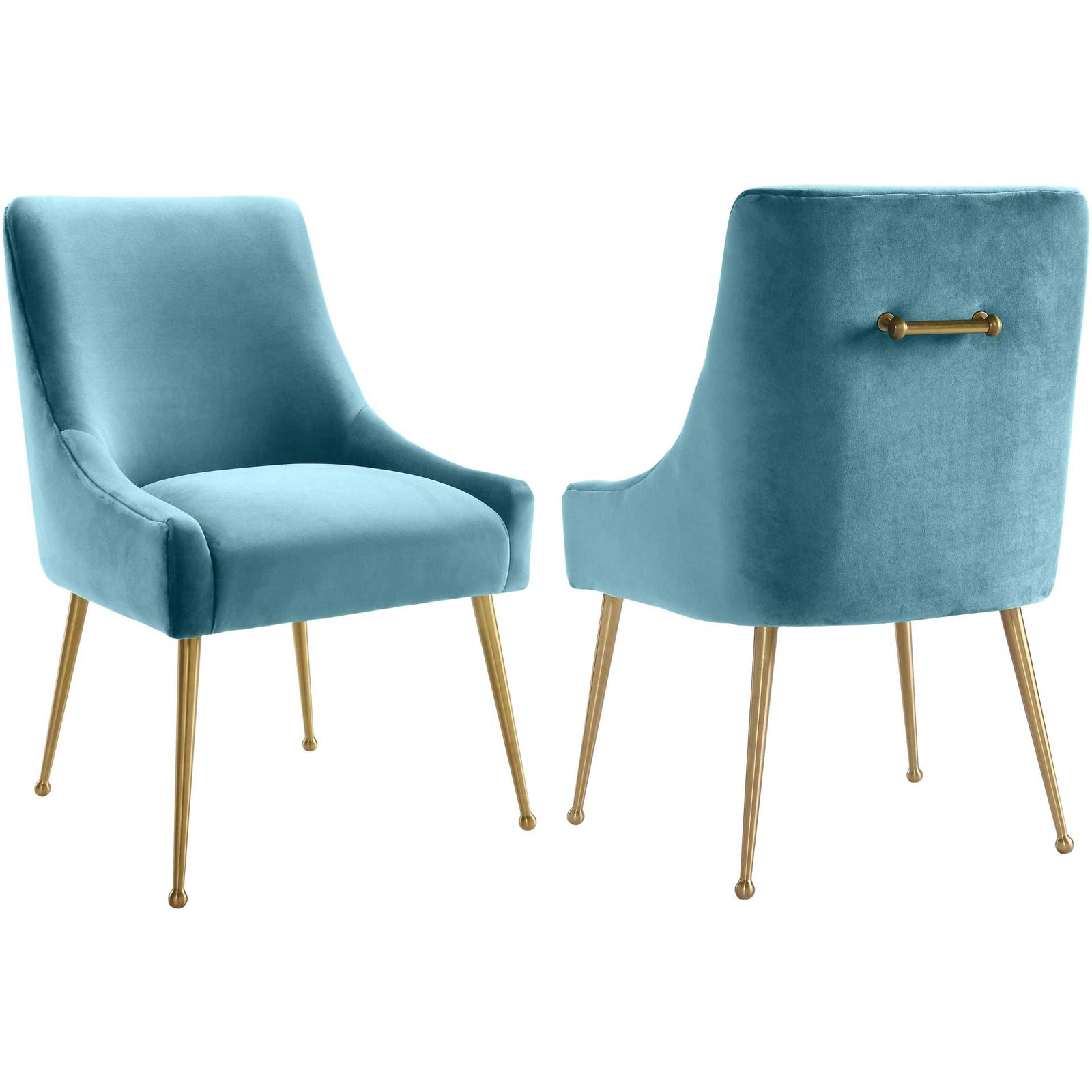 Bordeaux Velvet Side Chair Sea Blue