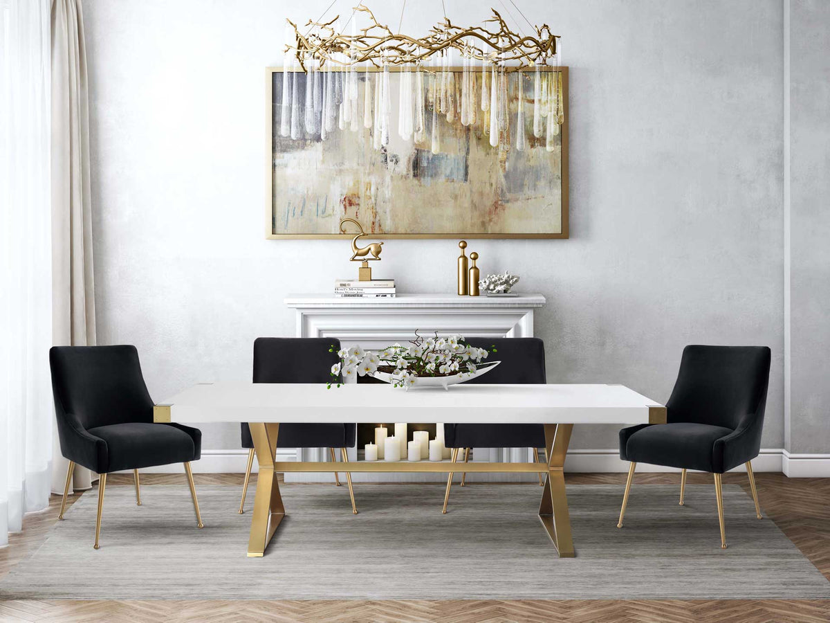 Bordeaux Velvet Side Chair Black