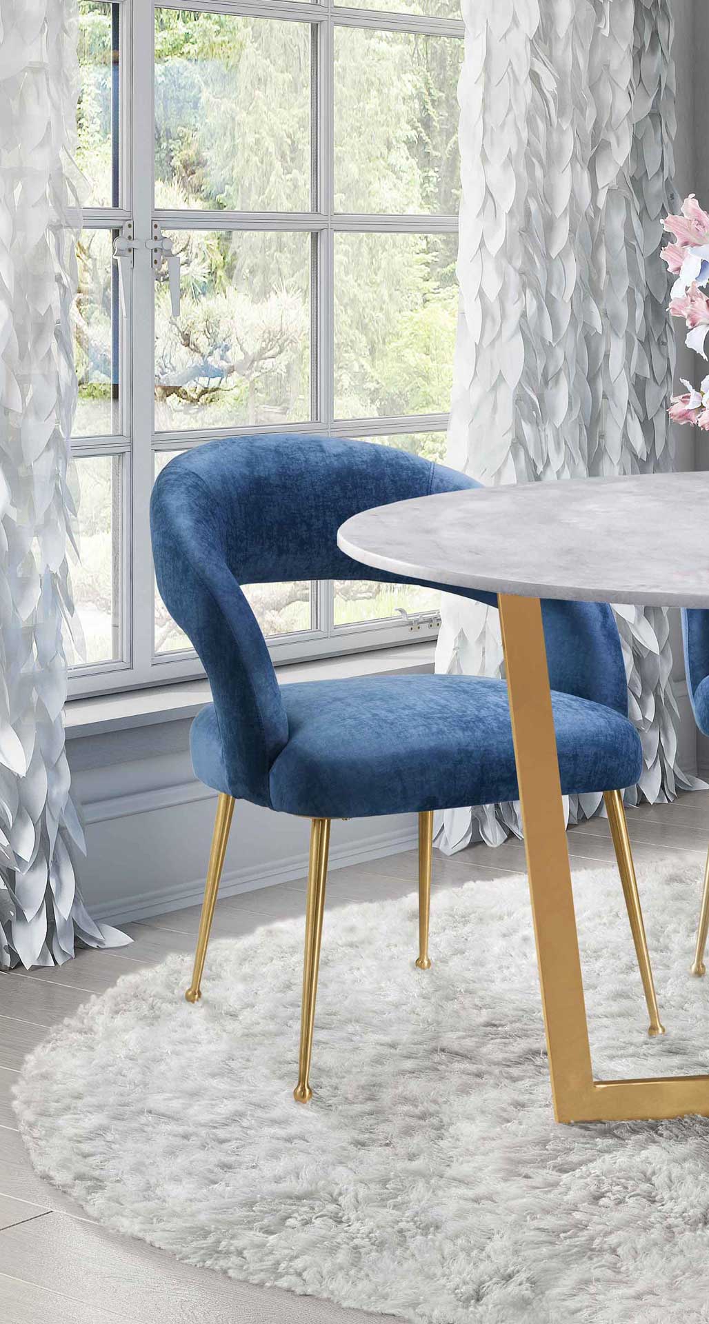 Rodgers Velvet Dining Chair Navy