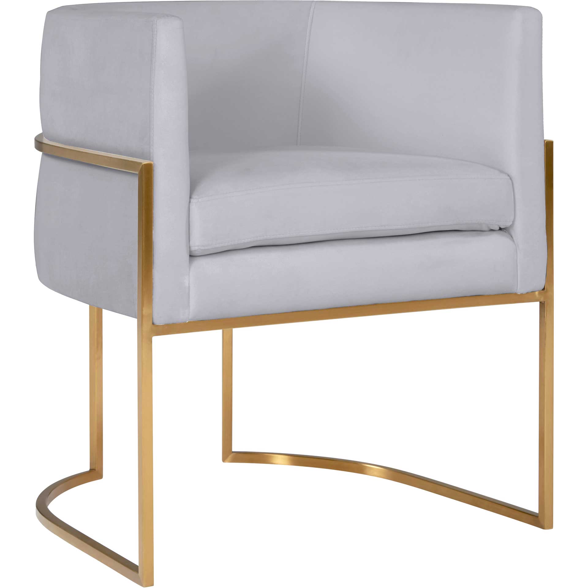 Gianni Gold Leg Velvet Dining Chair Gray