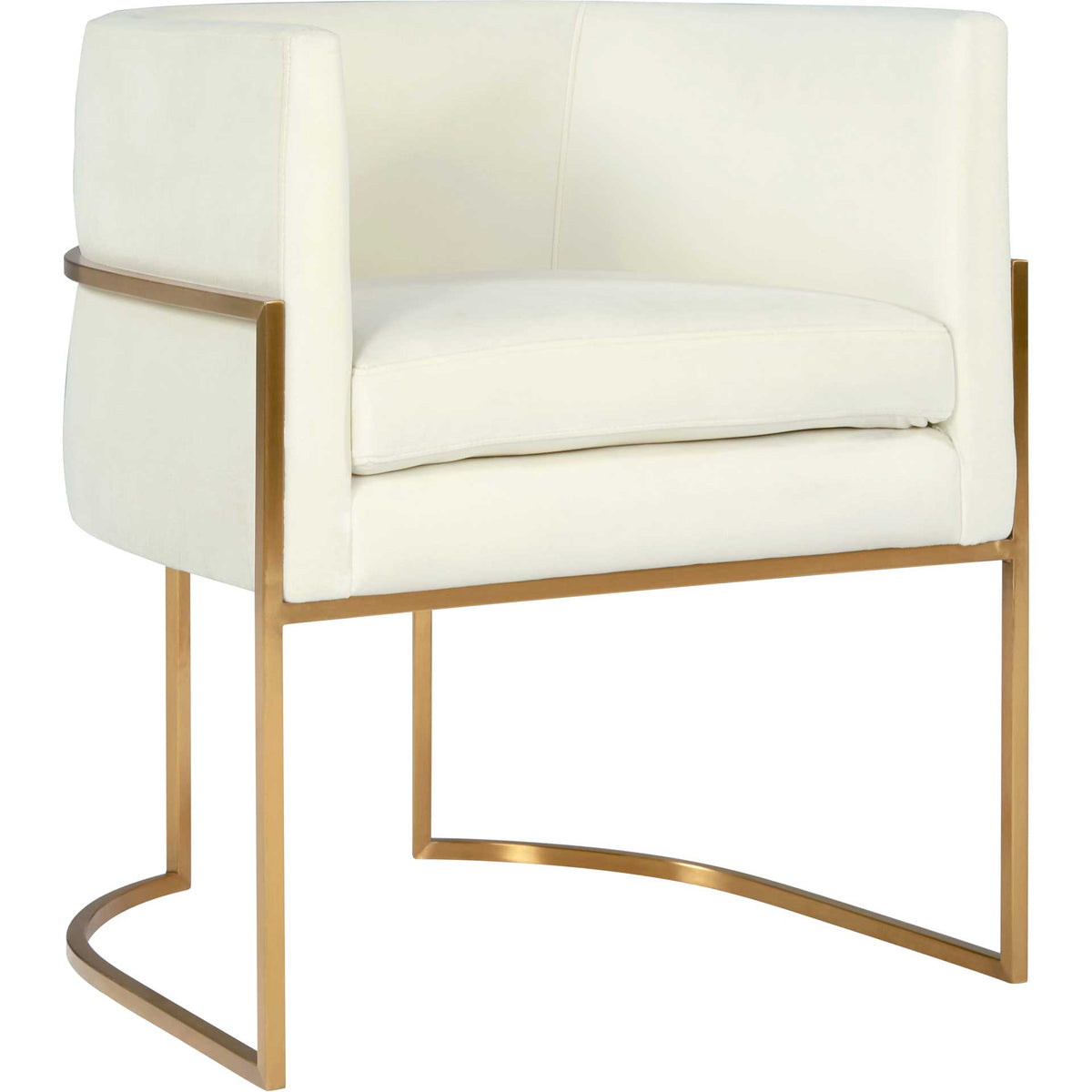 Gianni Gold Leg Velvet Dining Chair Cream