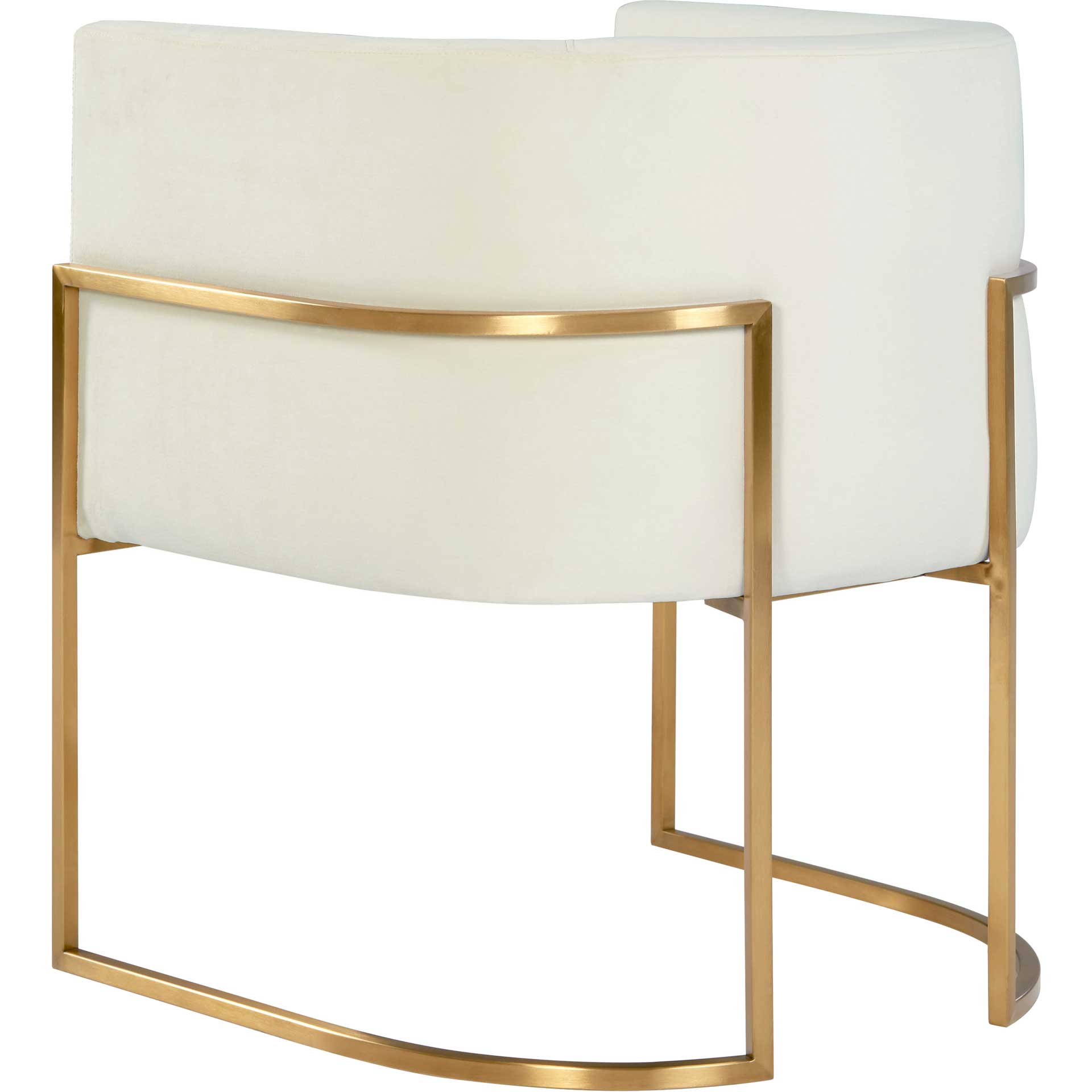Gianni Gold Leg Velvet Dining Chair Cream