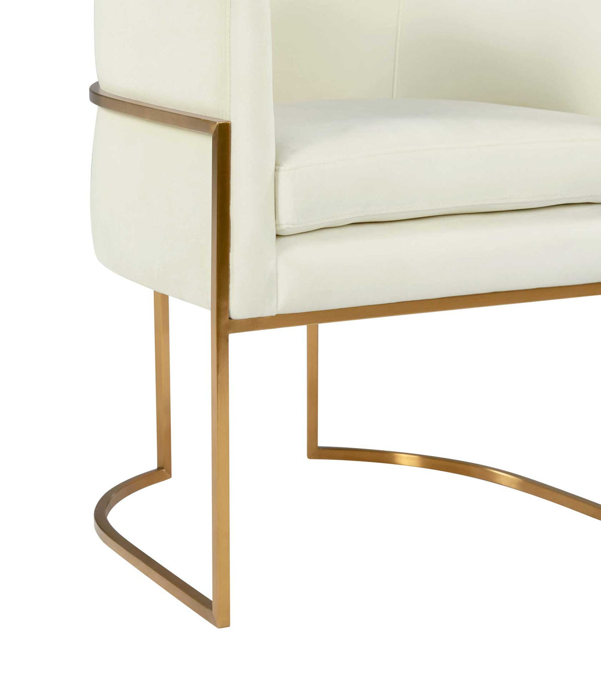 Gianni Gold Leg Velvet Dining Chair Cream
