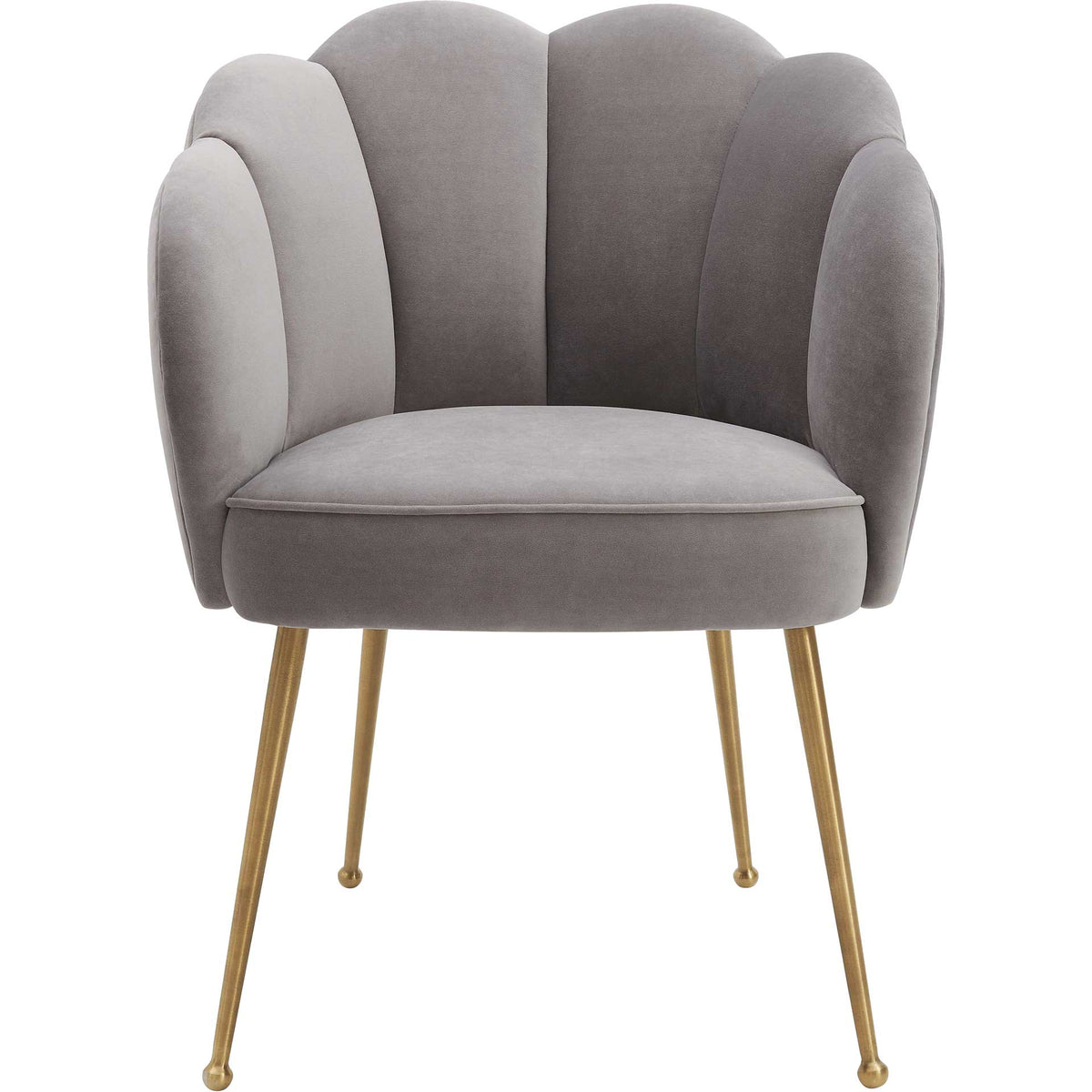 Pebbles Velvet Dining Chair Gray