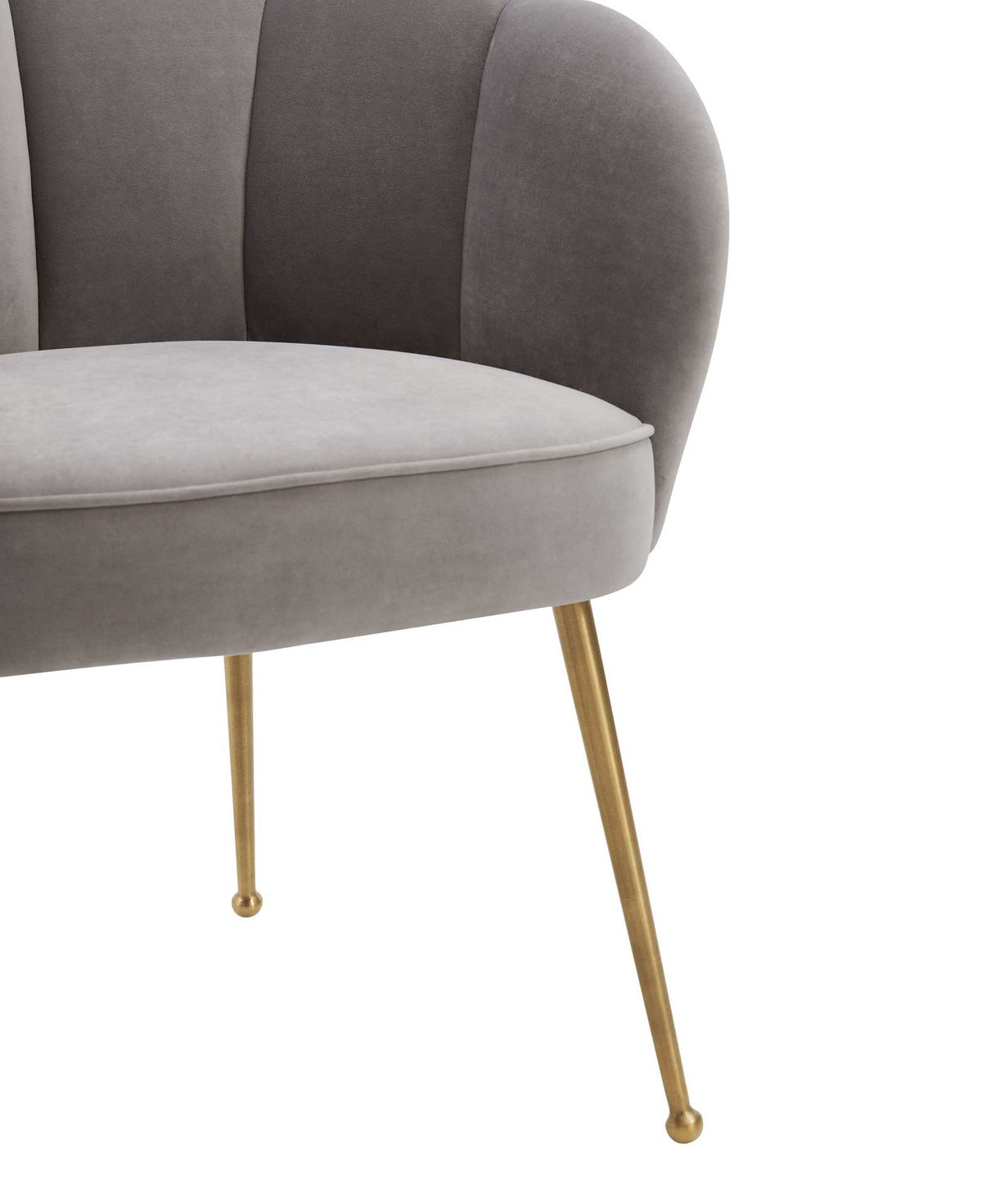 Pebbles Velvet Dining Chair Gray