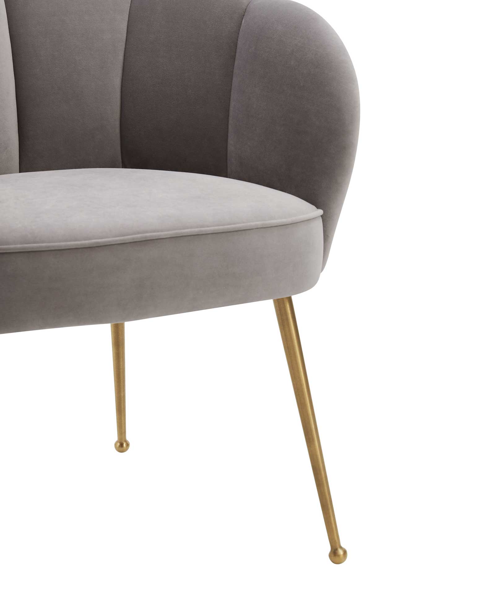 Pebbles Velvet Dining Chair Gray