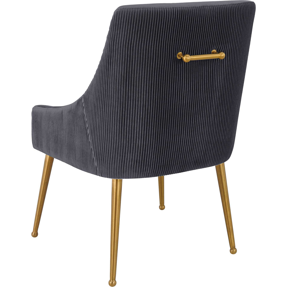 Bordeaux Pleated Velvet Side Chair Gray