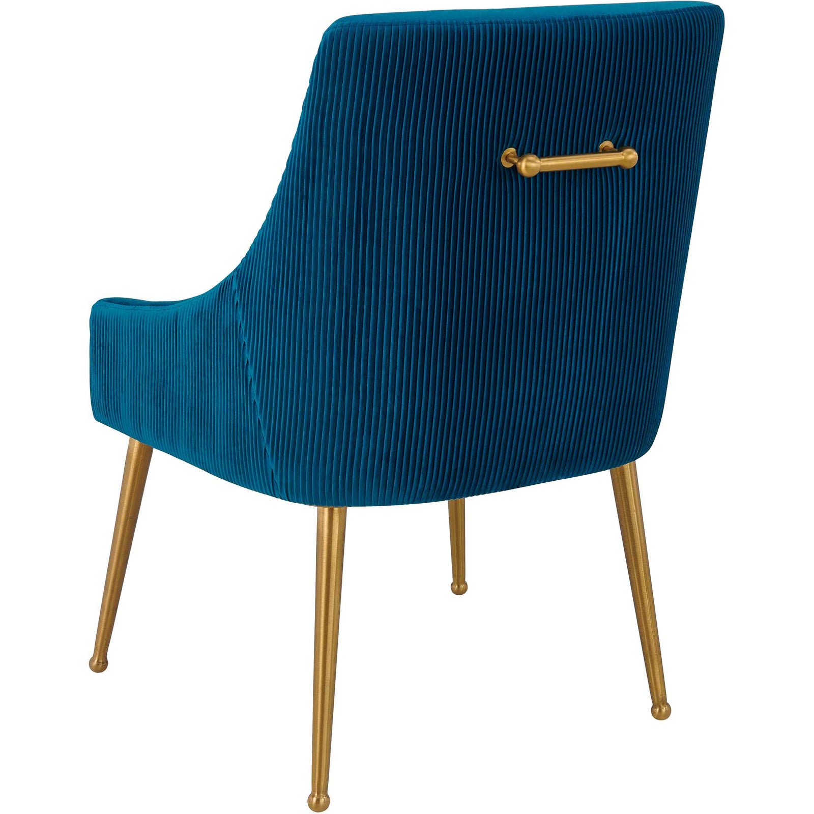 Bordeaux Pleated Velvet Side Chair Navy