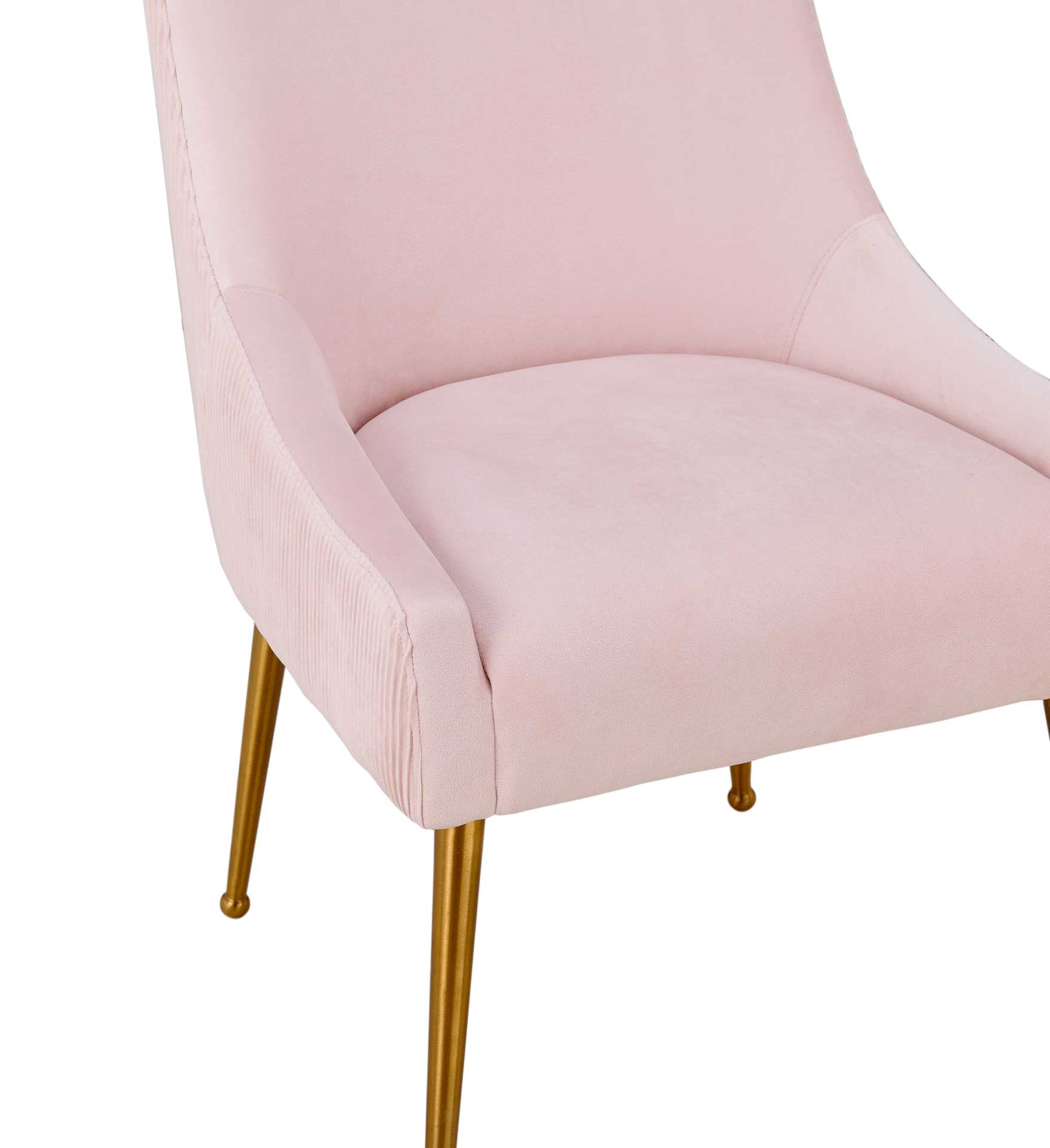 Bordeaux Pleated Velvet Side Chair Blush