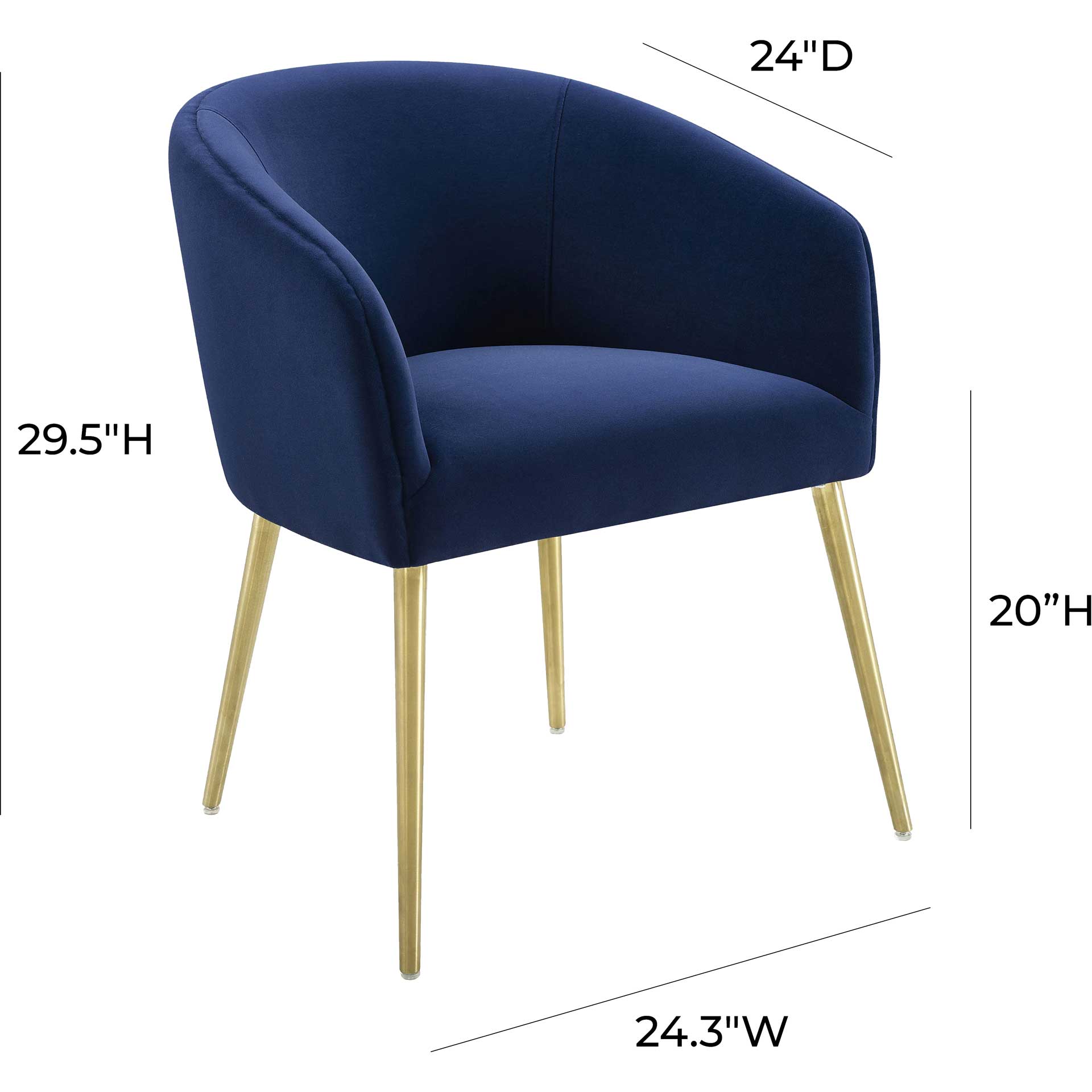 Arlette Velvet Dining Chair Navy