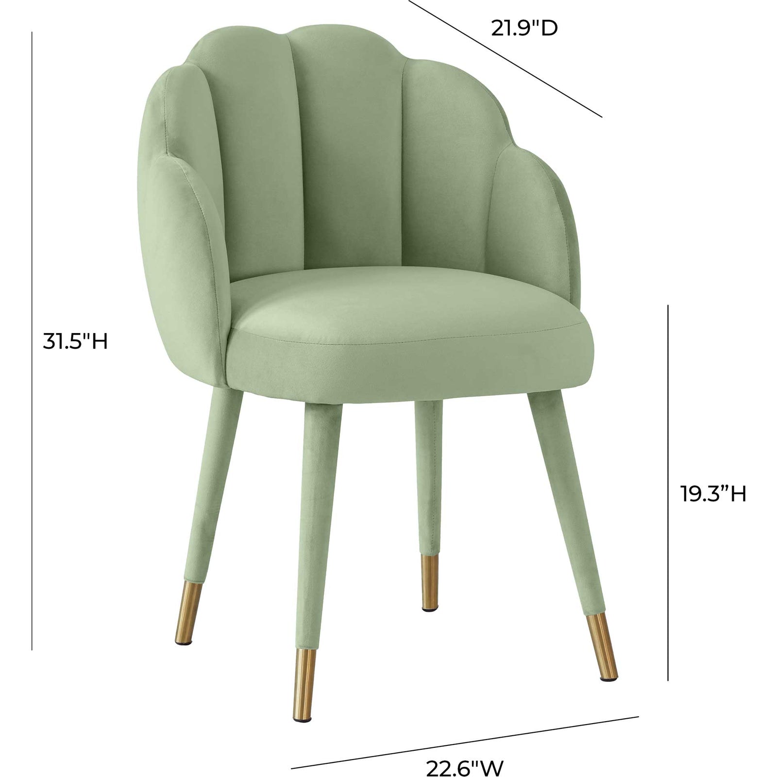 Gabby Velvet Dining Chair Moss Green