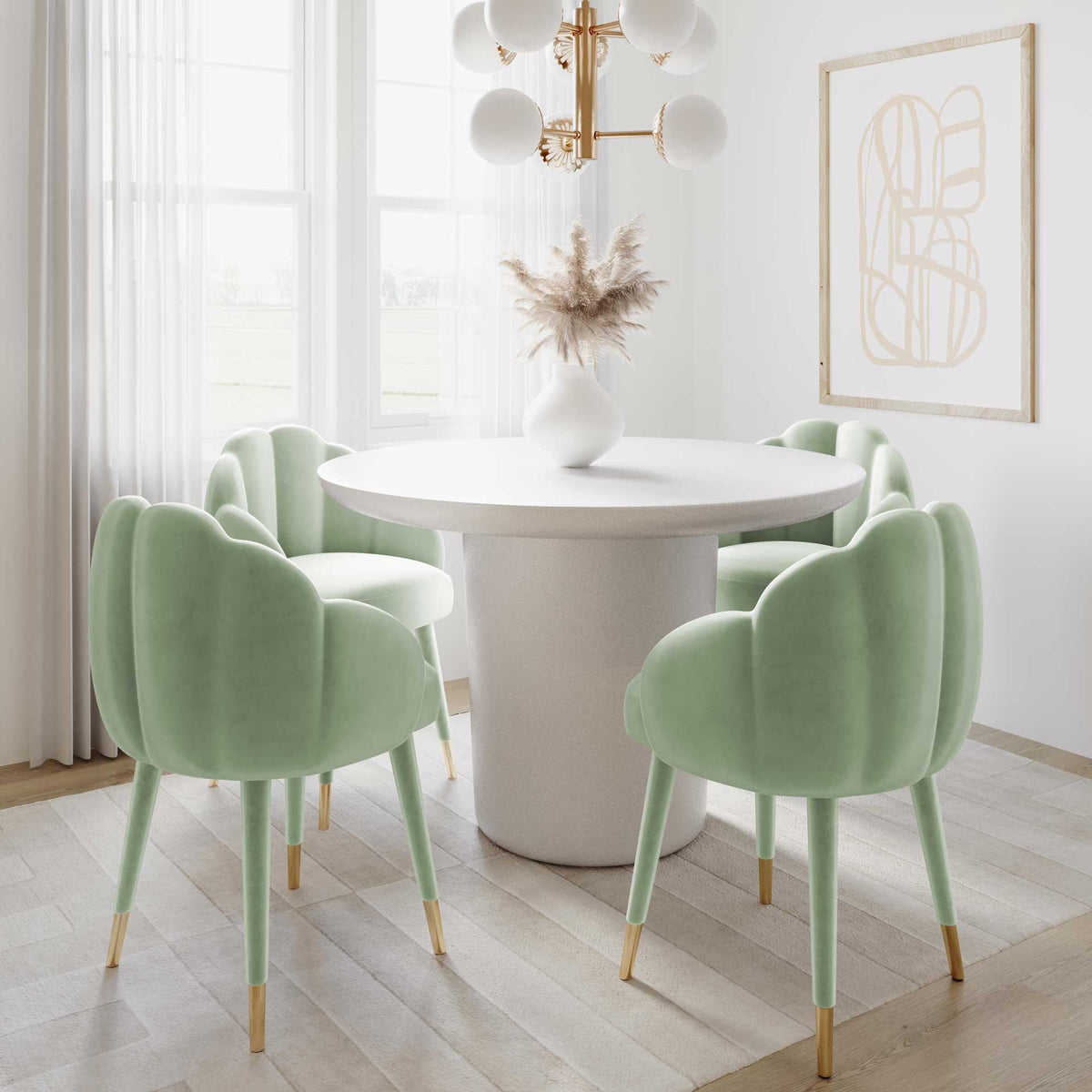 Gabby Velvet Dining Chair Moss Green