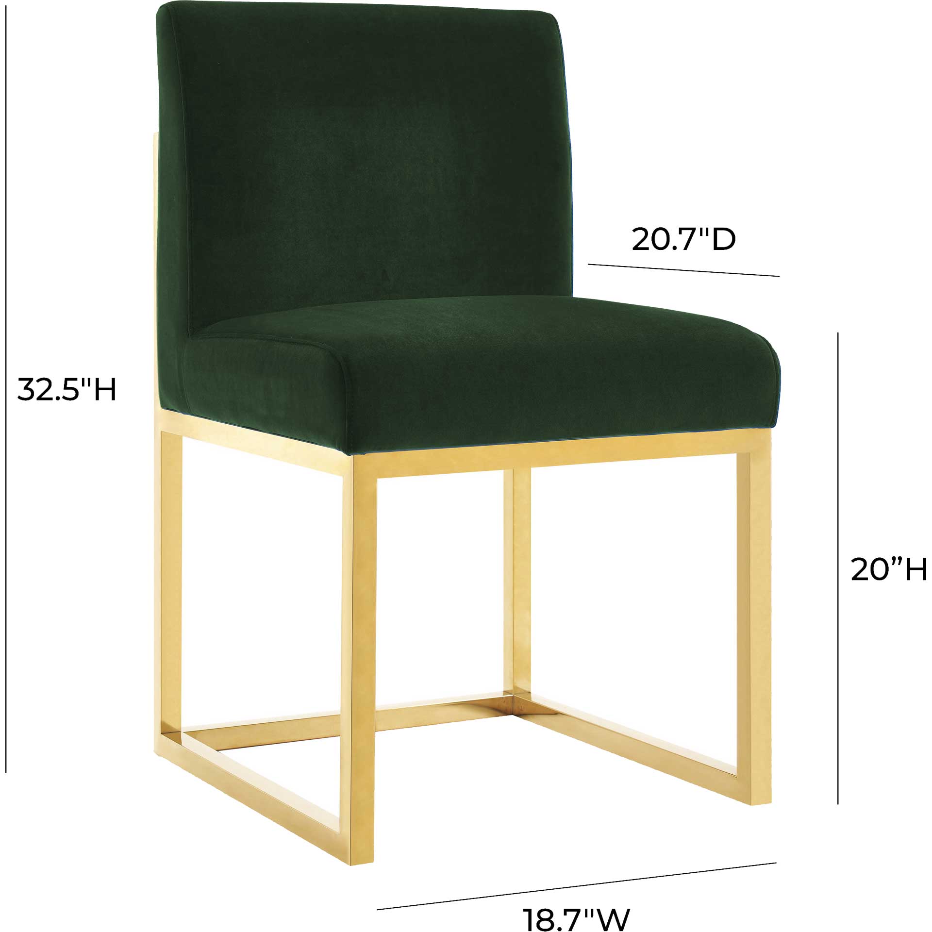 Halyn Velvet Chair Forest Green