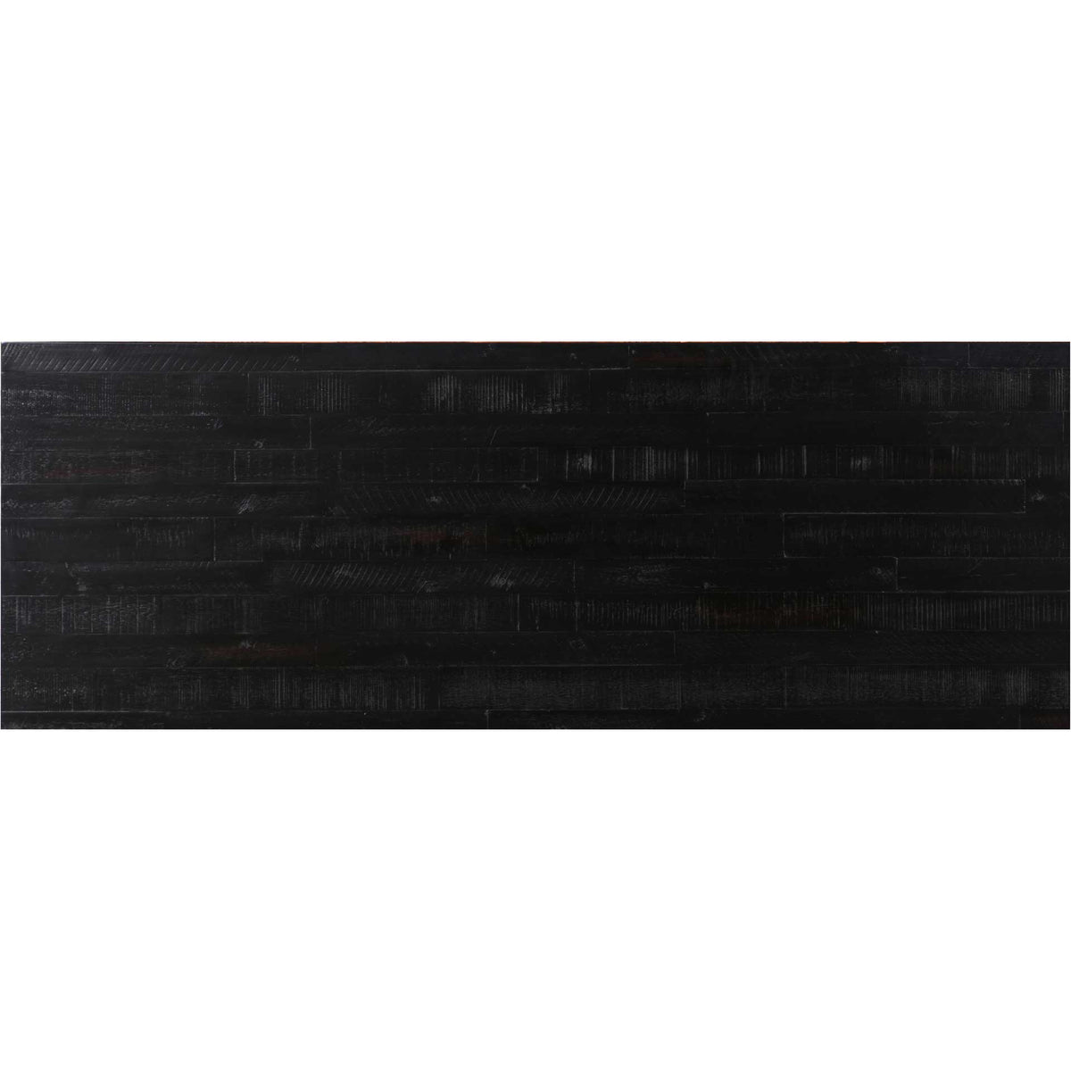 Rich black wood grain adds depth and character to the buffet's generous acacia top.
