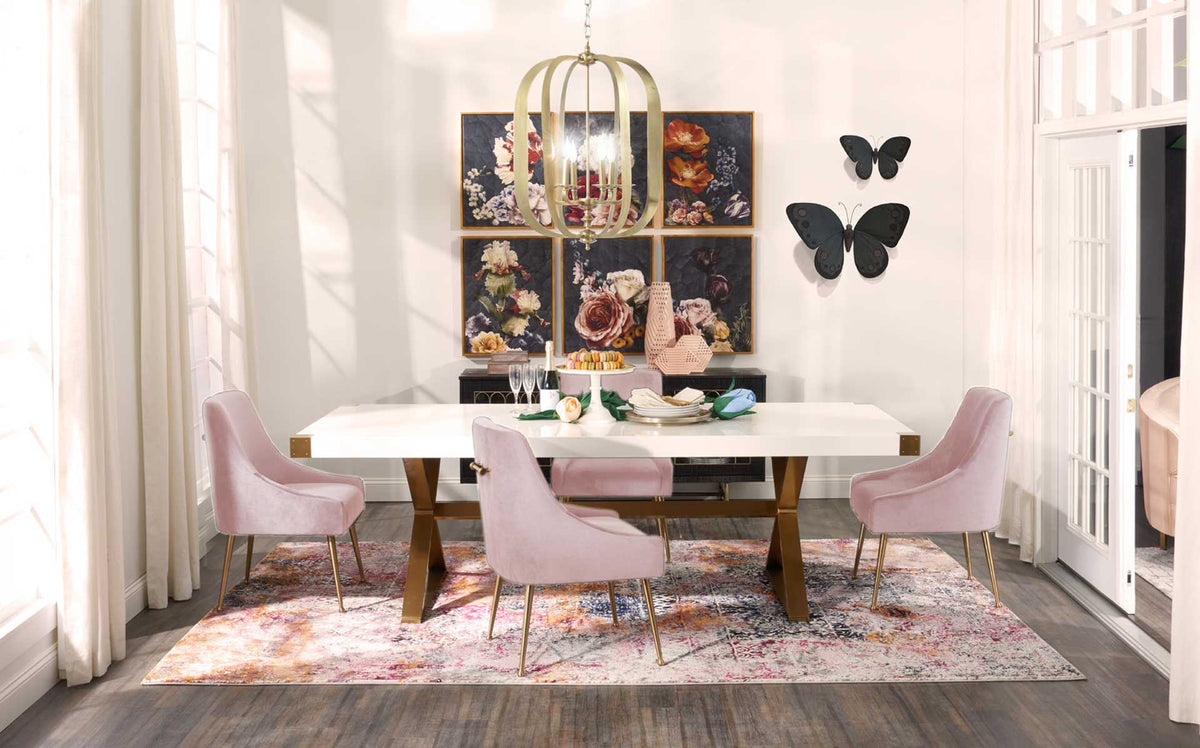 Bordeaux Velvet Side Chair Blush