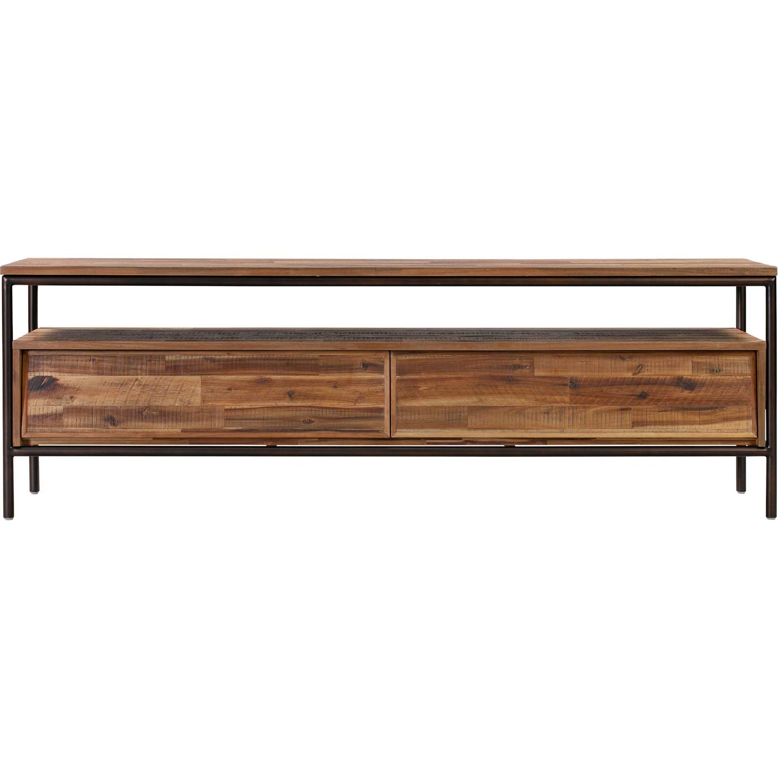 Boston Wooden TV Stand Rustic/Dark Brown