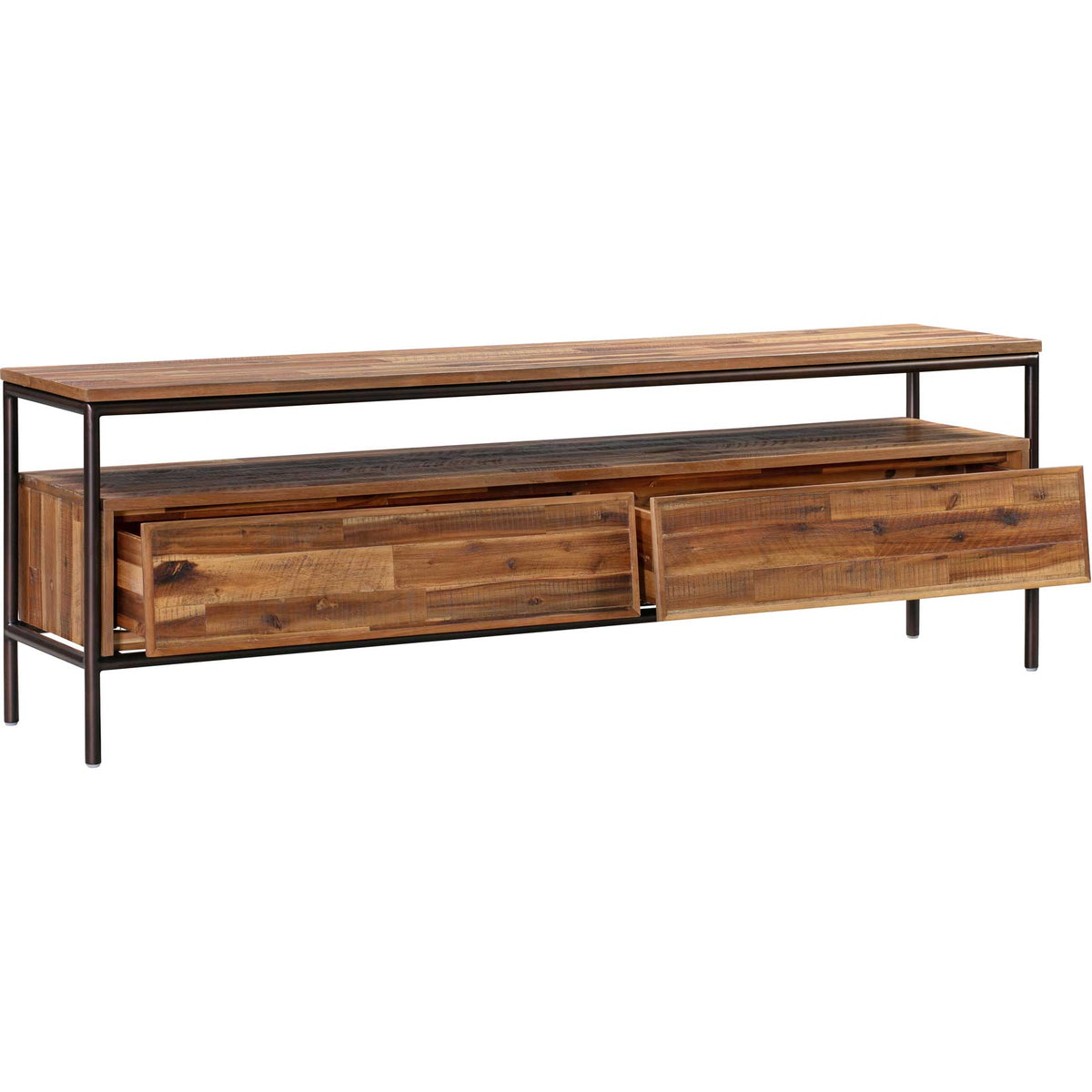 Boston Wooden TV Stand Rustic/Dark Brown