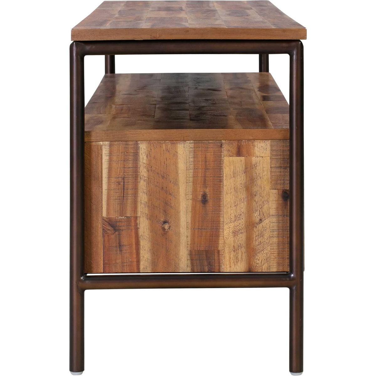 Boston Wooden TV Stand Rustic/Dark Brown