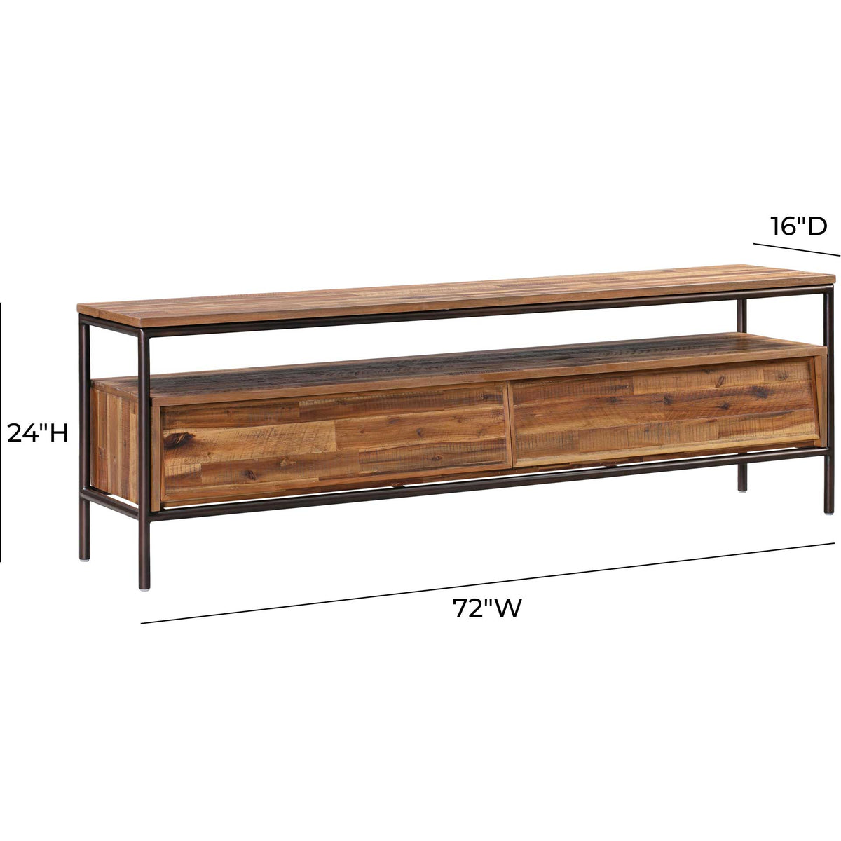 Boston Wooden TV Stand Rustic/Dark Brown