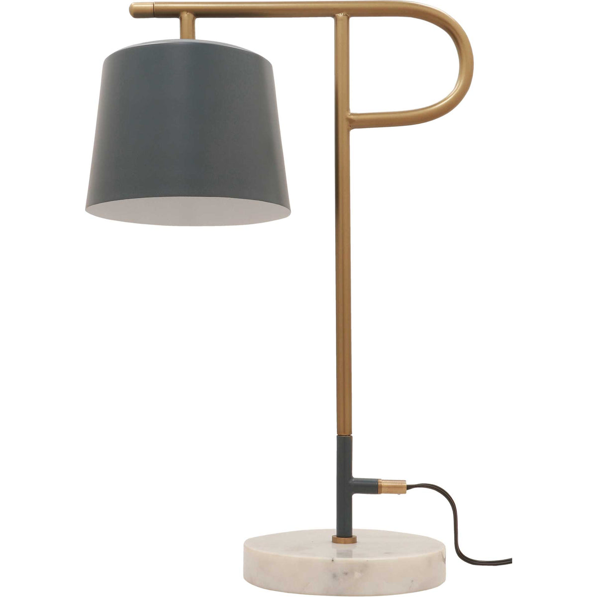 Barlett Marble Base Table Lamp Antique Brass/Ocean Gray
