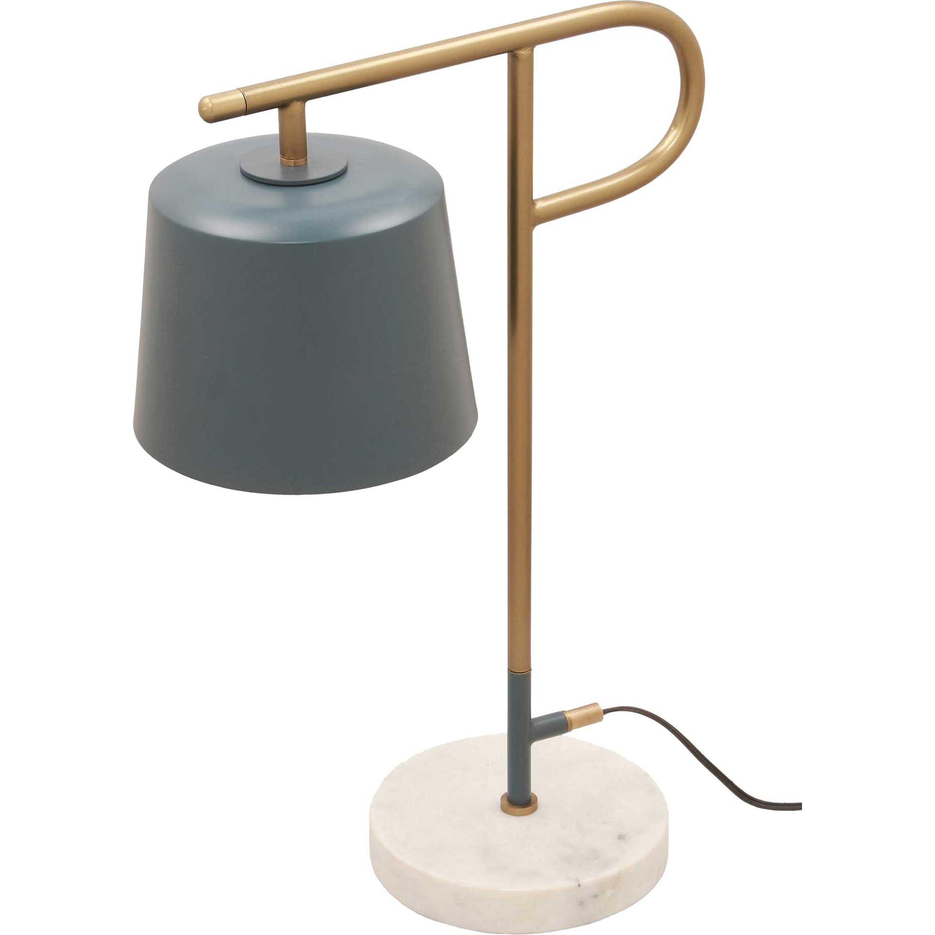 Barlett Marble Base Table Lamp Antique Brass/Ocean Gray