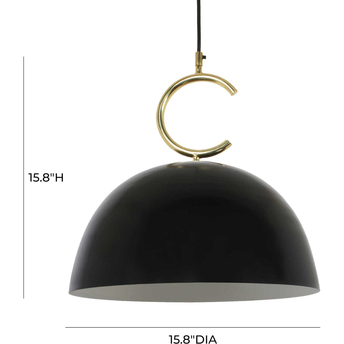 Chanel Wide Pendant Black/Brass