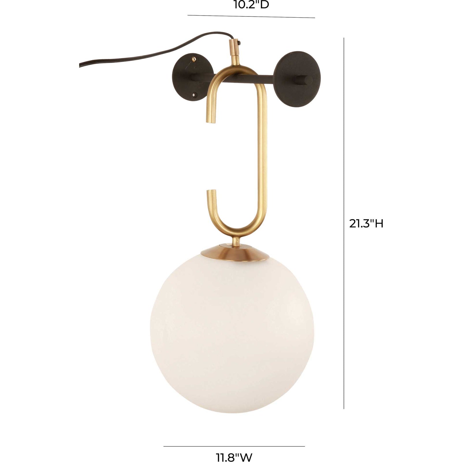 Chanel Wall Sconce Black/Brass/Frosted