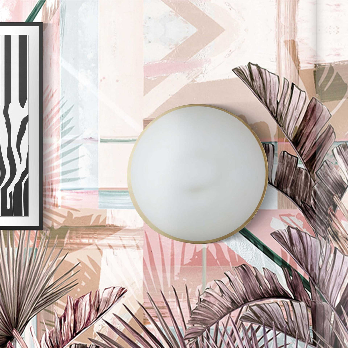 Golden Wall Sconce Antique Brass/Frosted