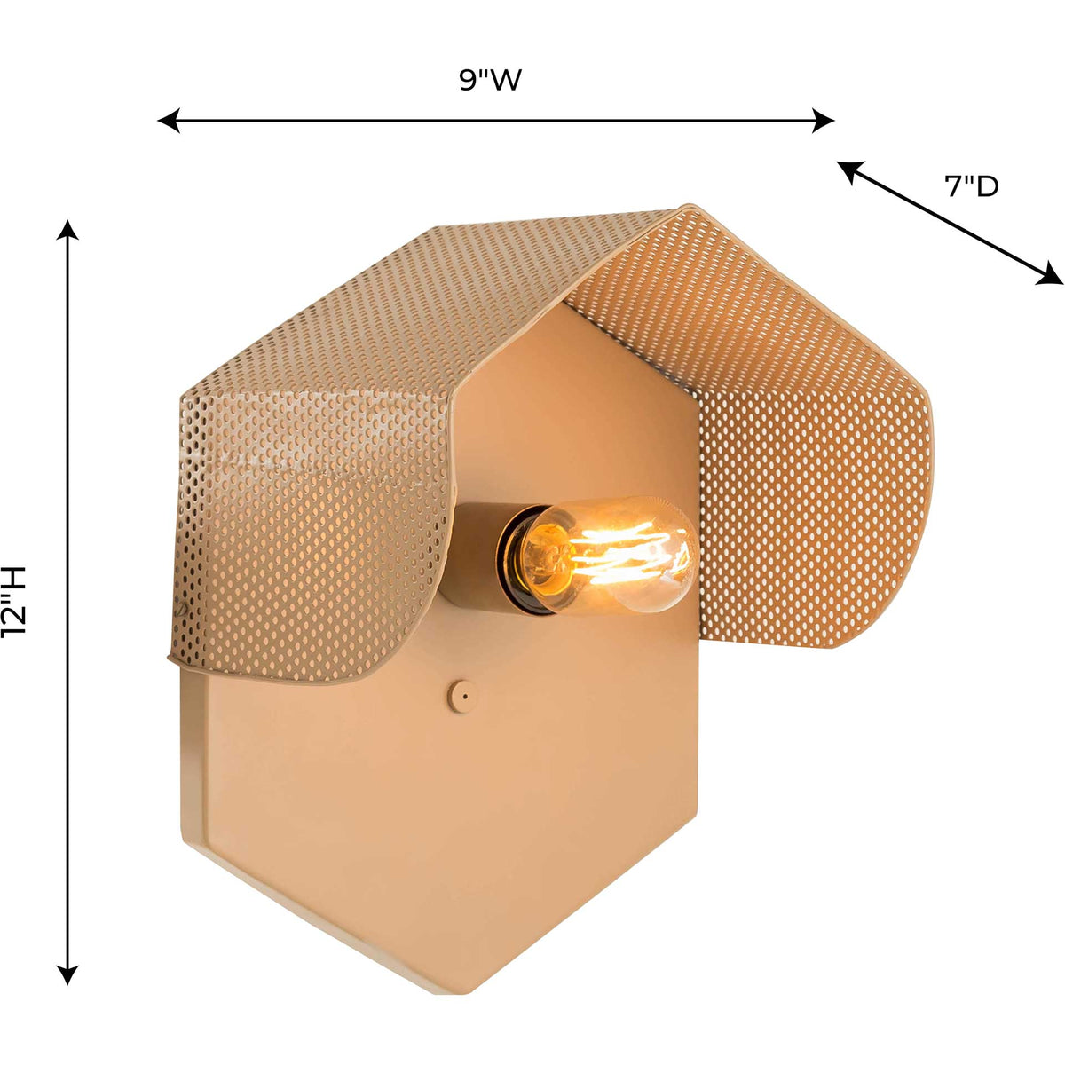 Monroe Hexagon Wall Sconce Tan