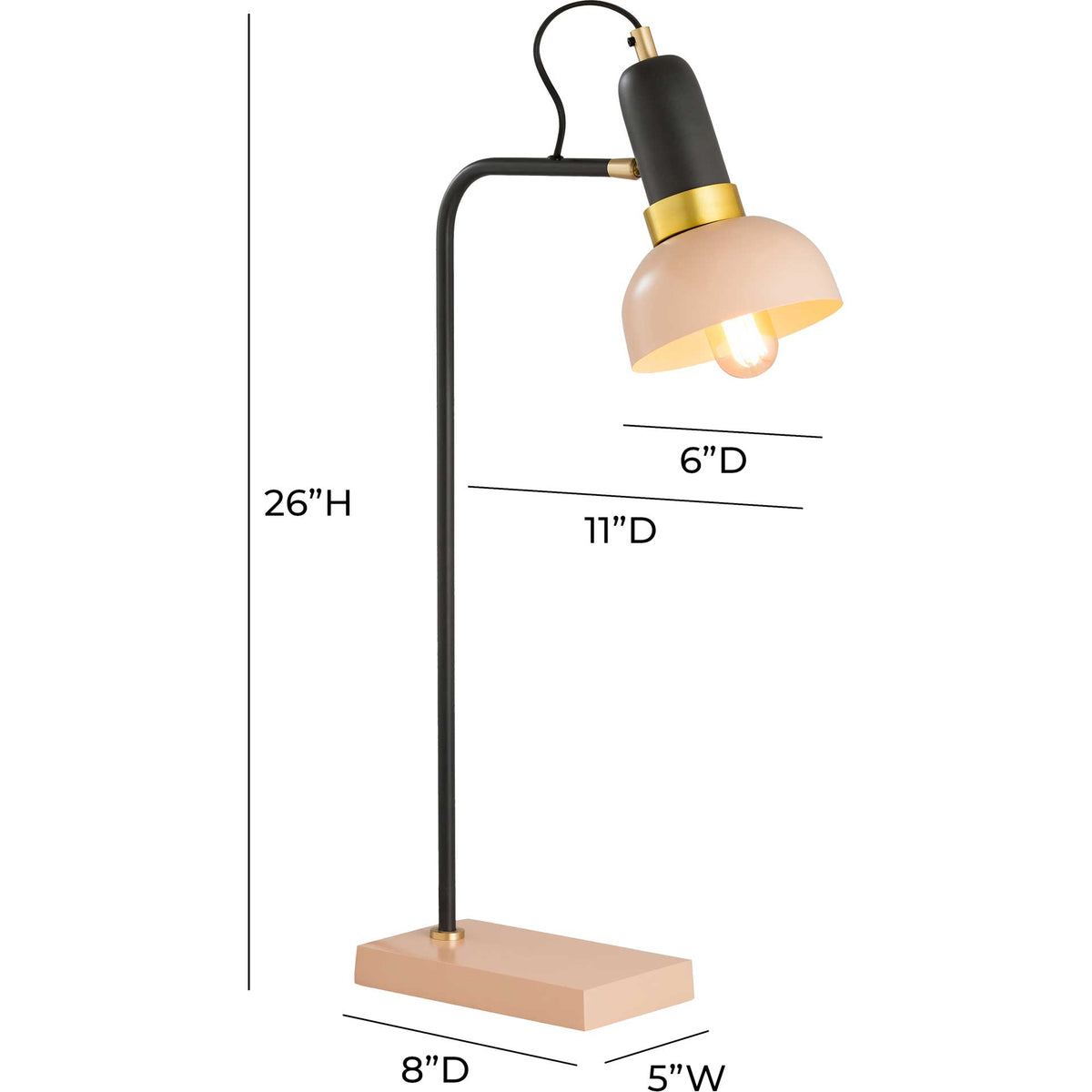 Jumbo Table Lamp Blush/Gray