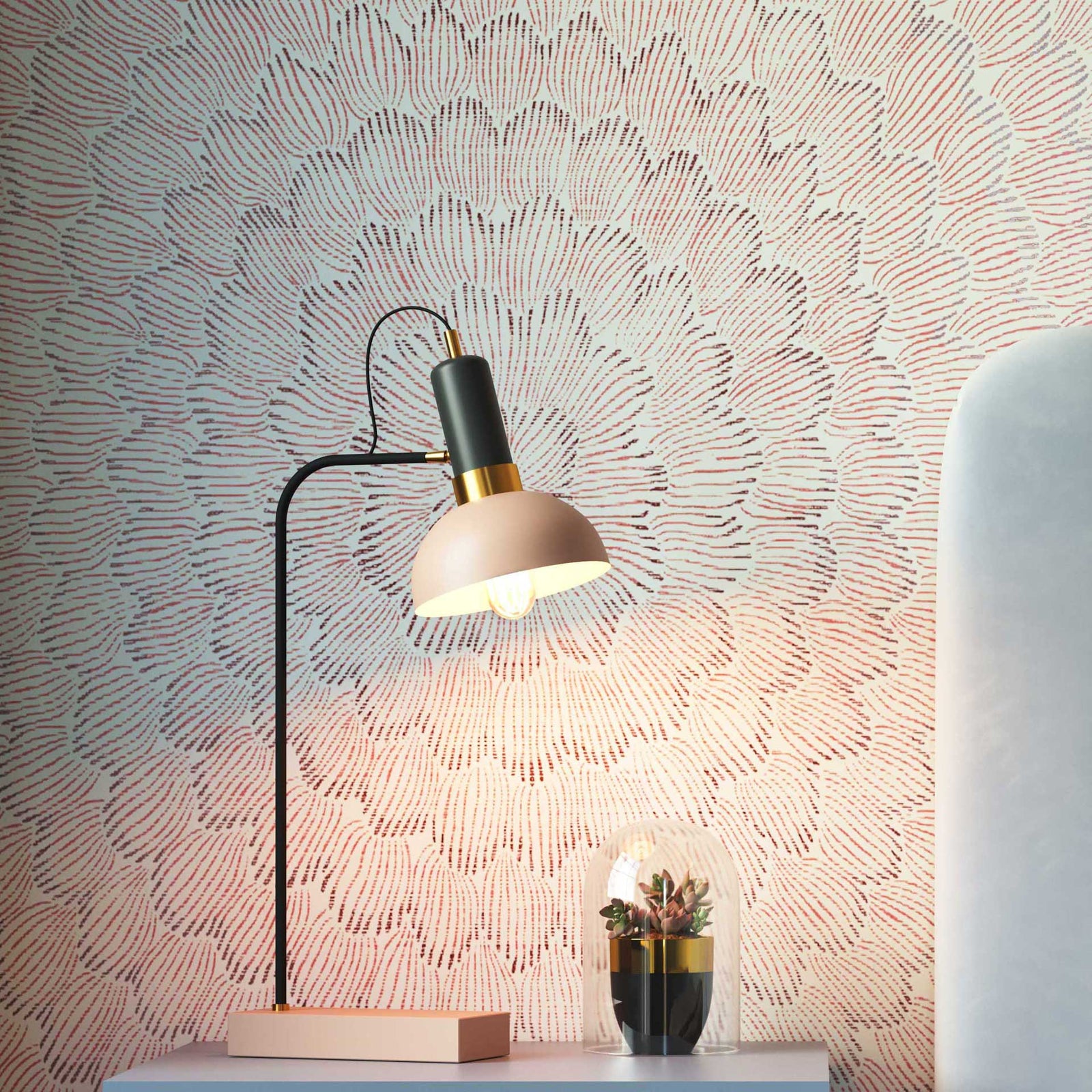 Jumbo Table Lamp Blush/Gray