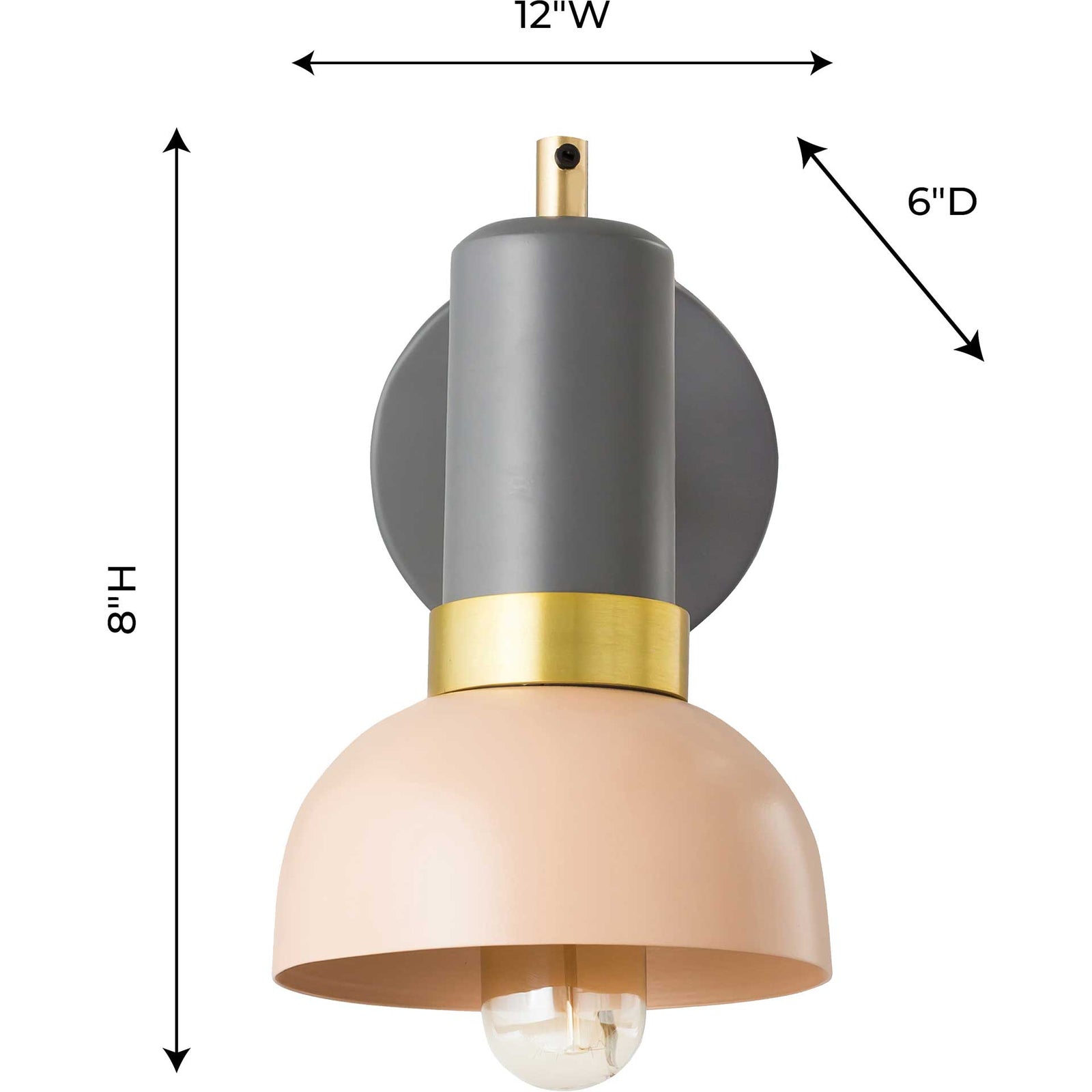 Jumbo Wall Sconce Blush/Gray