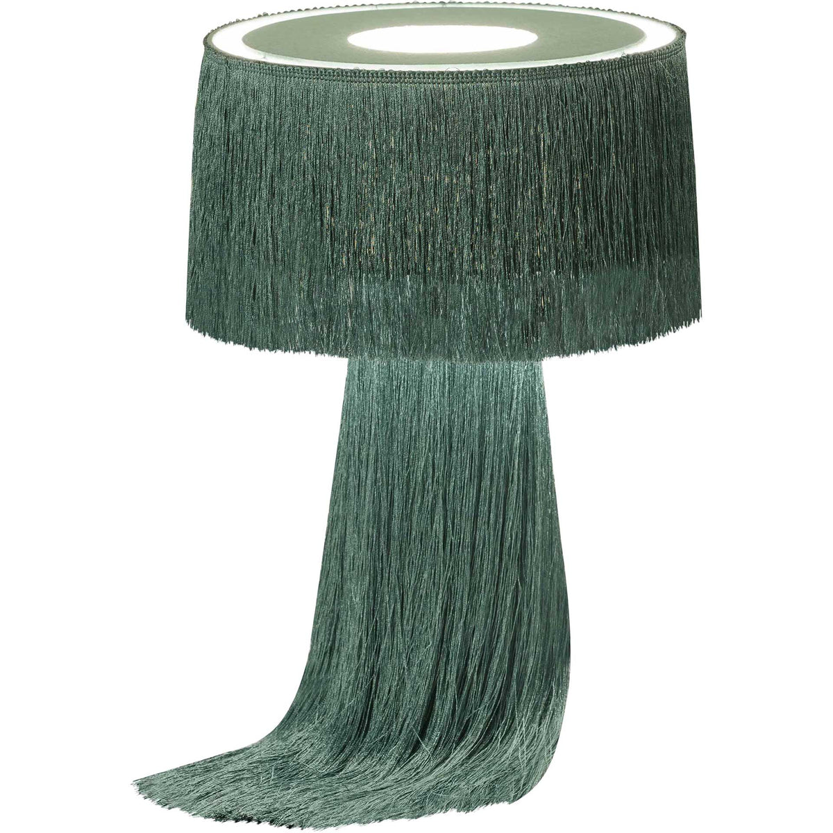 Atlas Tassel Table Lamp Emerald