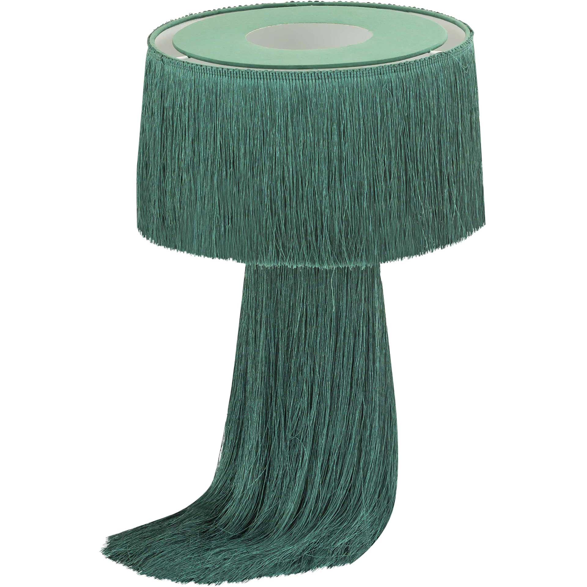 Atlas Tassel Table Lamp Emerald