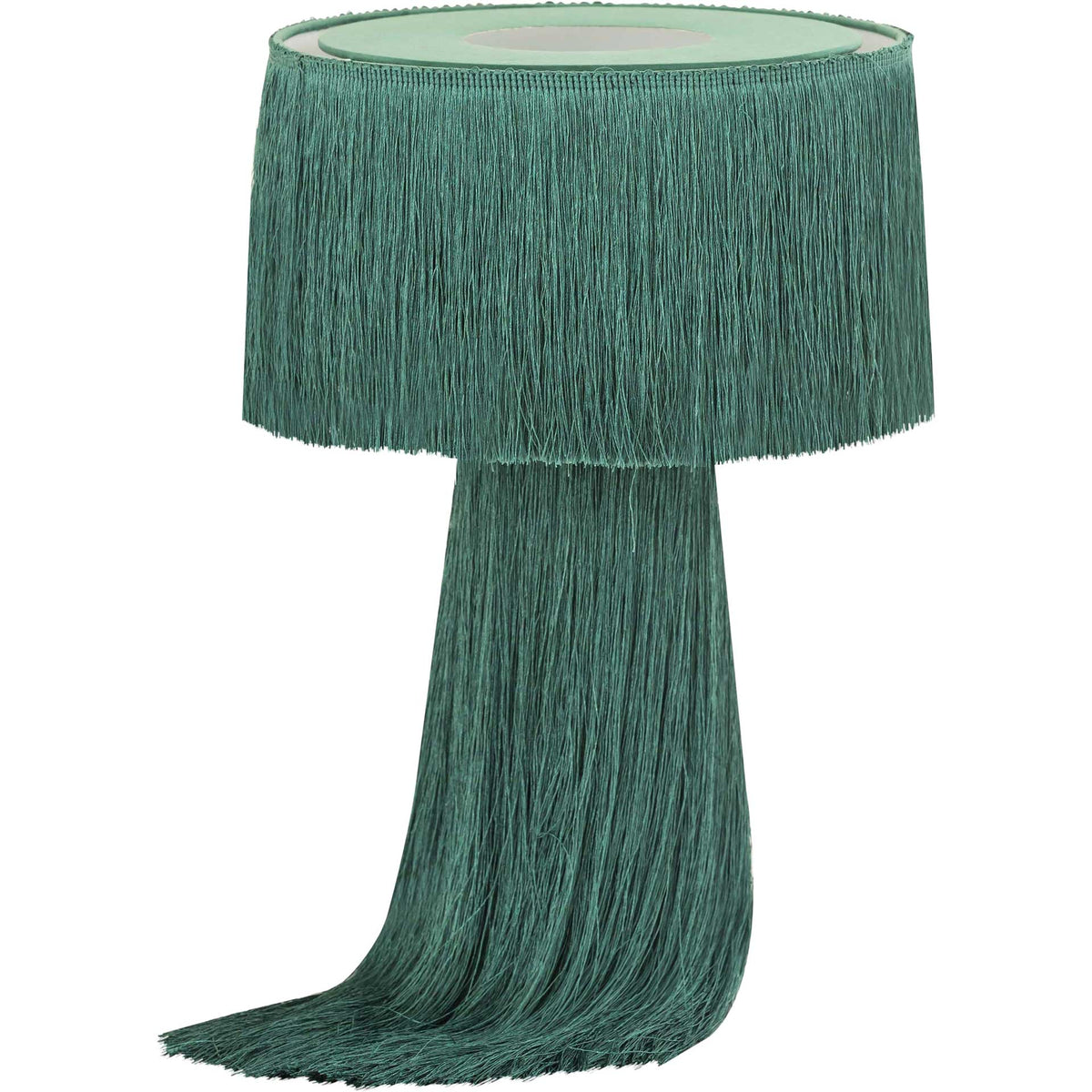 Atlas Tassel Table Lamp Emerald
